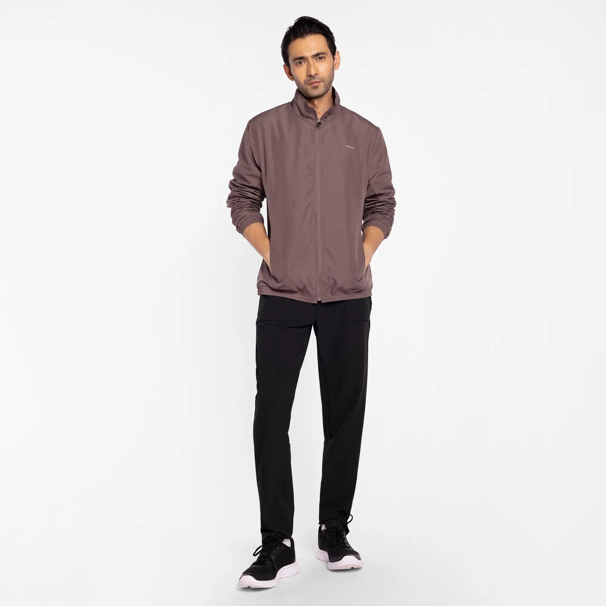 Men's Cardio Fitness Tracksuit Jacket FJA 100 - Indigo -  1