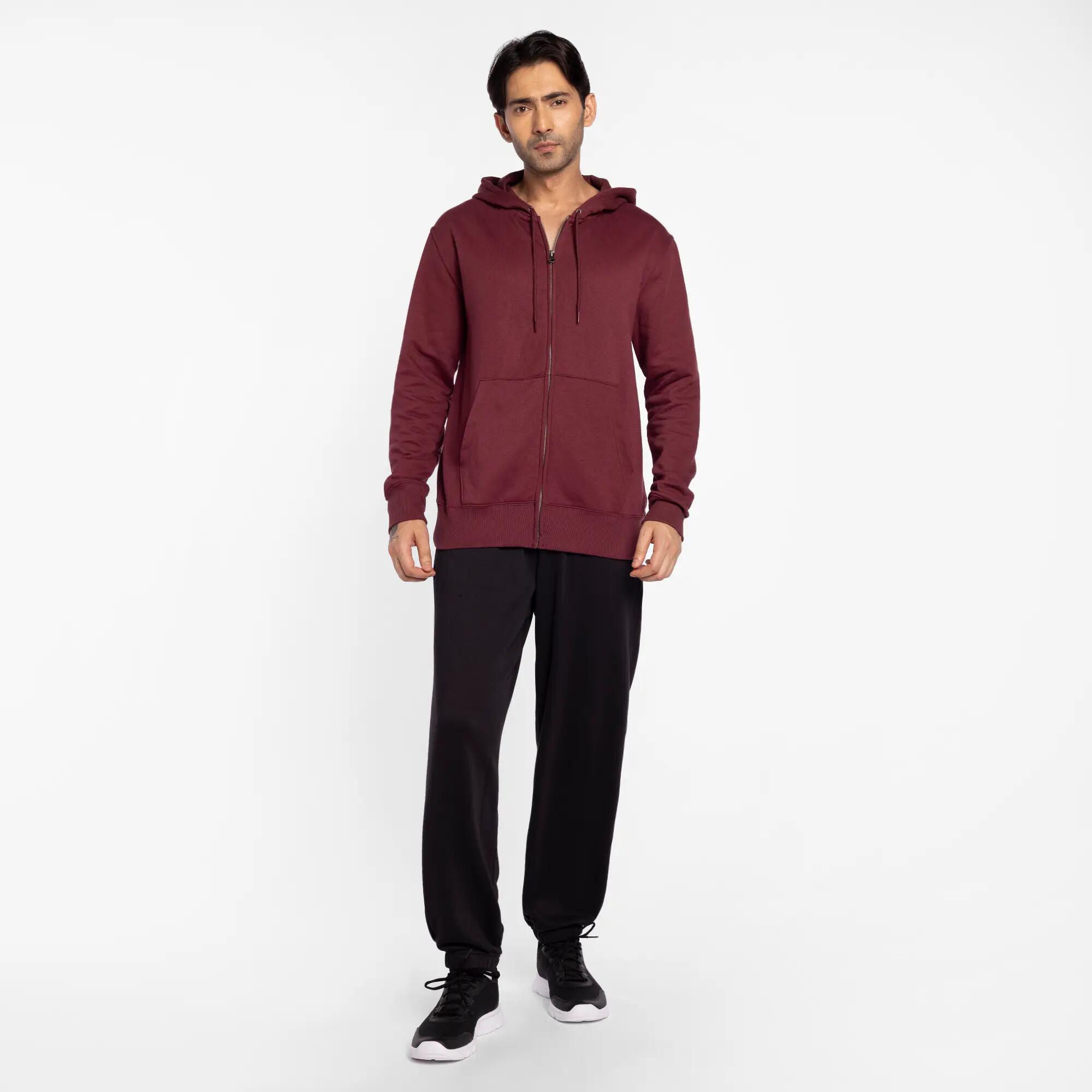 domyos Men's Zip-Up Hoodie 500 Ess - Purple-picture-27
