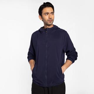 Men's Lightweight Hooded Gym Jacket - Blue