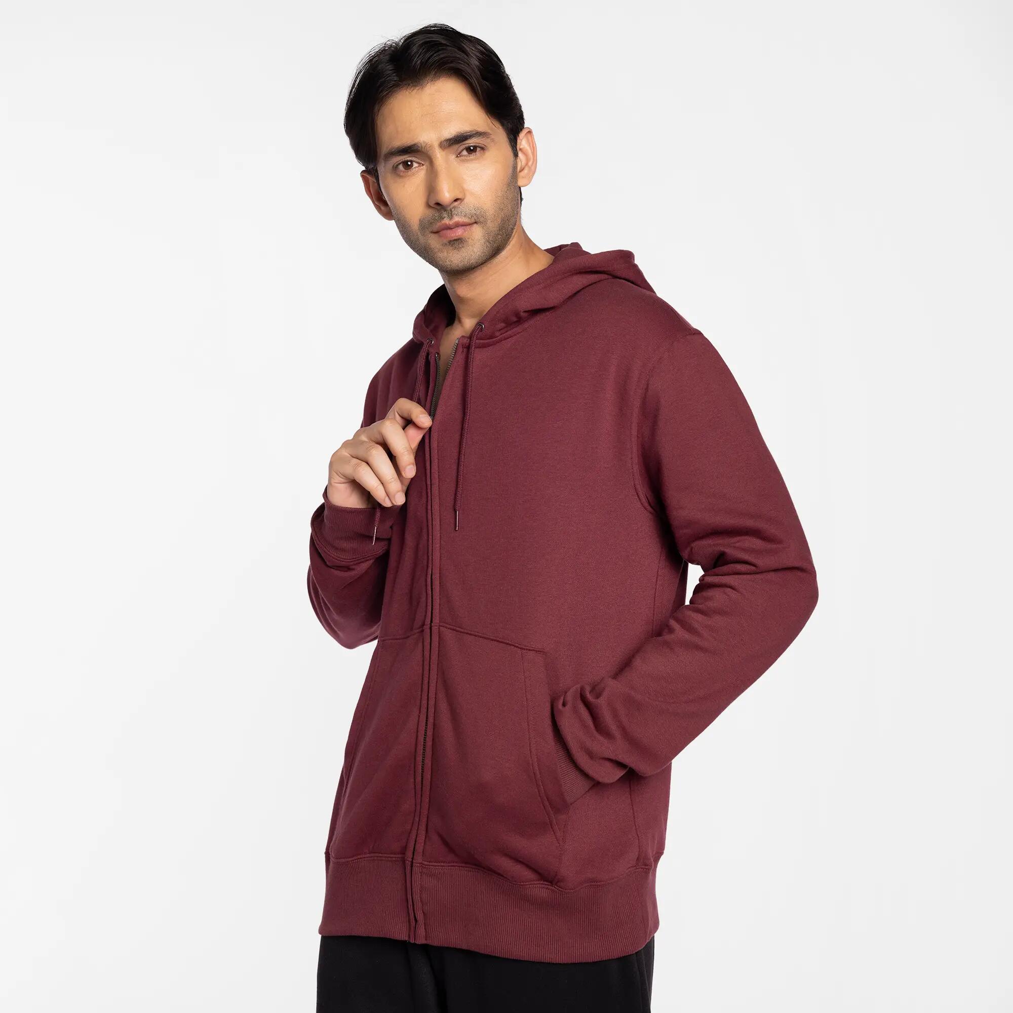 Men's Zip-Up Hoodie 500 Ess - Purple -  2