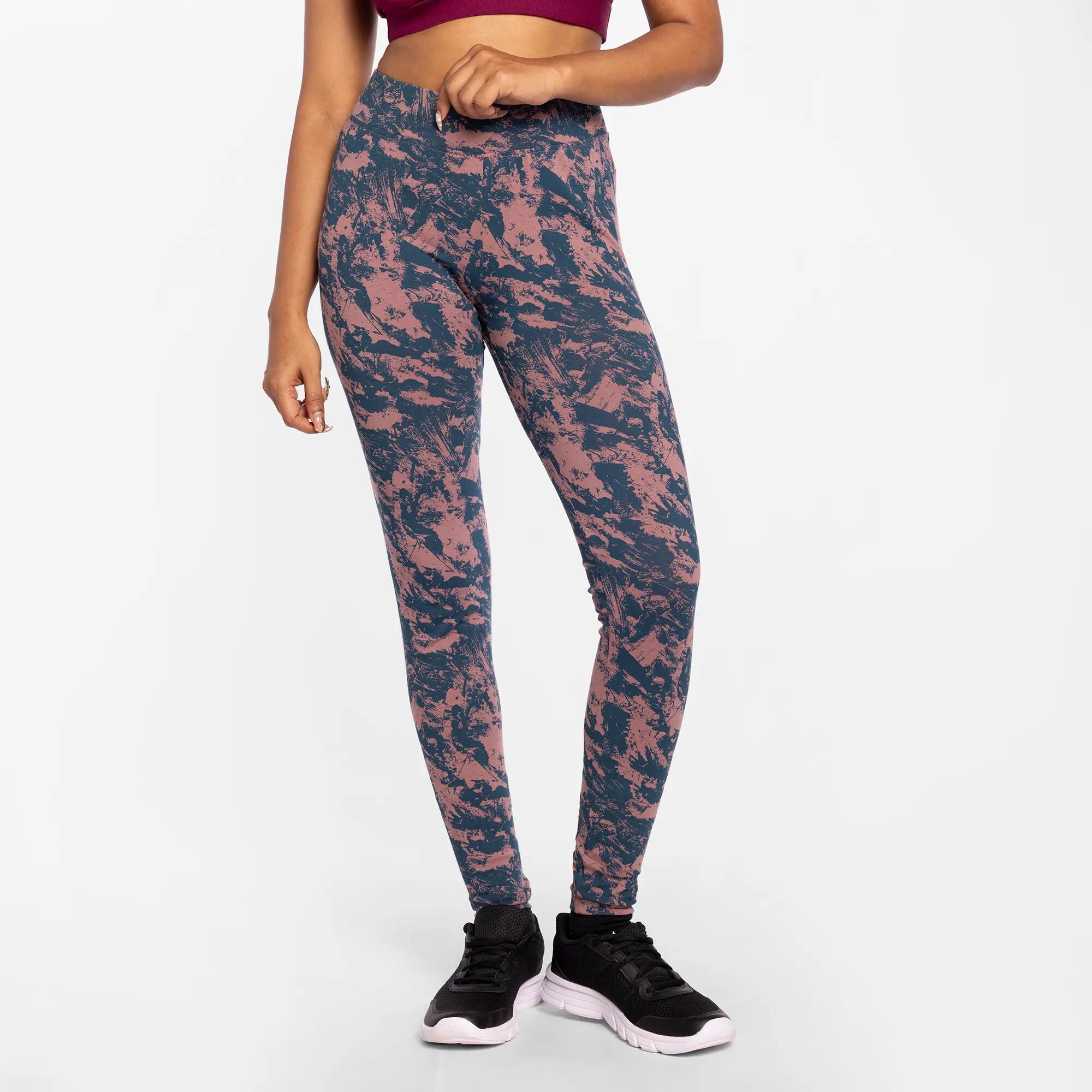 Women's Cotton Fitness Leggings - Ash Purple -  2
