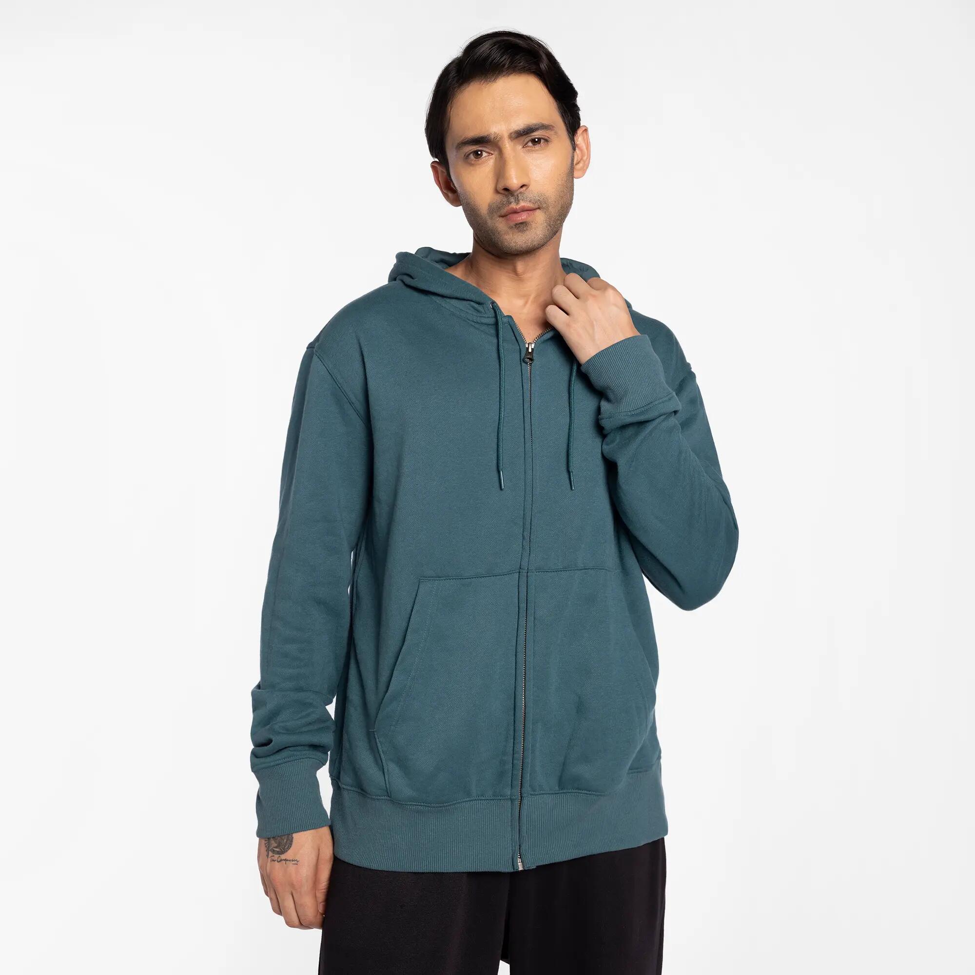 Men's Zip-Up Hoodie, 500 - Teal -  3