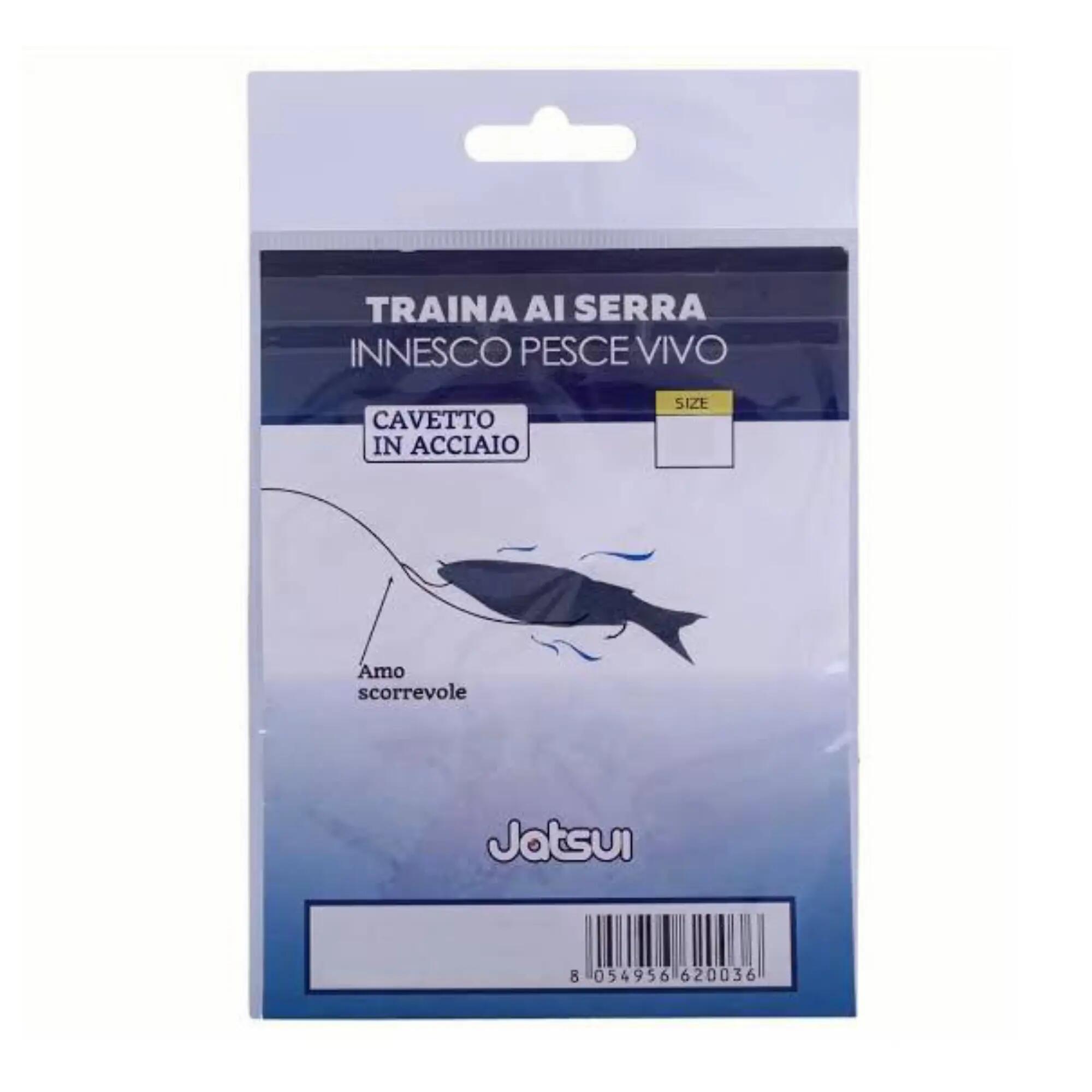 Cavetto acciaio pesca in mare pesce vivo Jatsui Live Engagement doppio amo 4/4