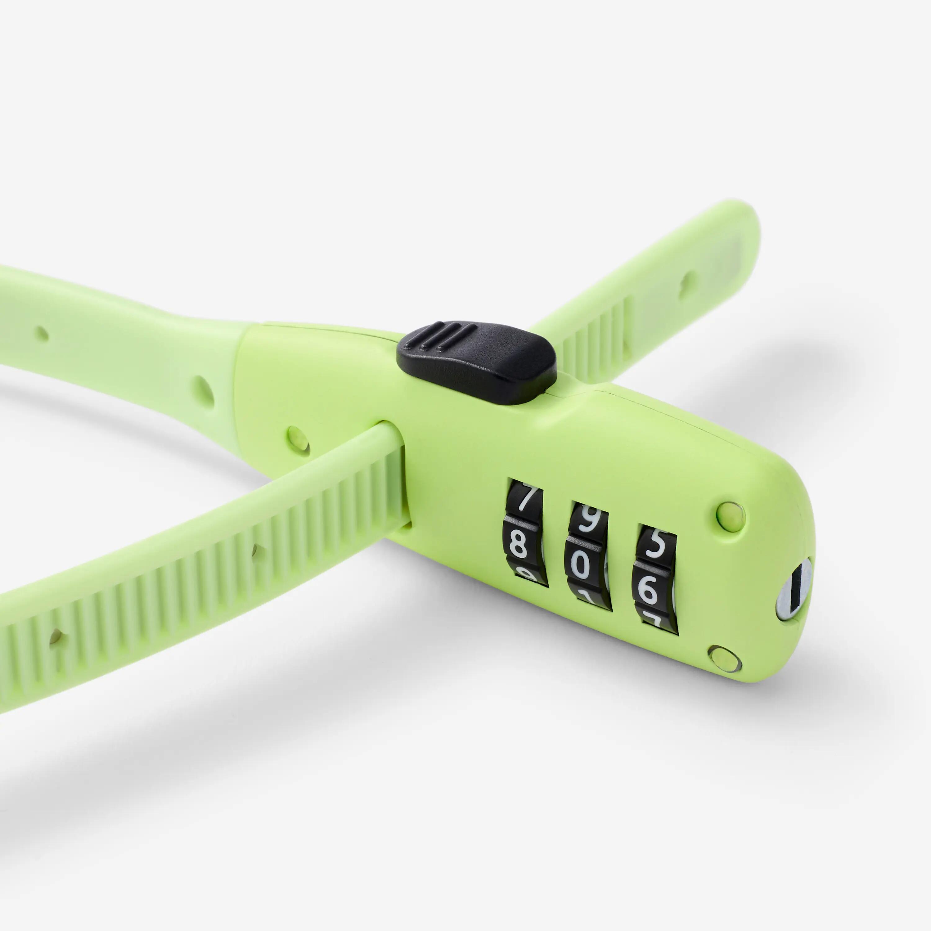 Antivol accessoires vélo, collier de serrage à fermeture à code, vert tilleul 4/7