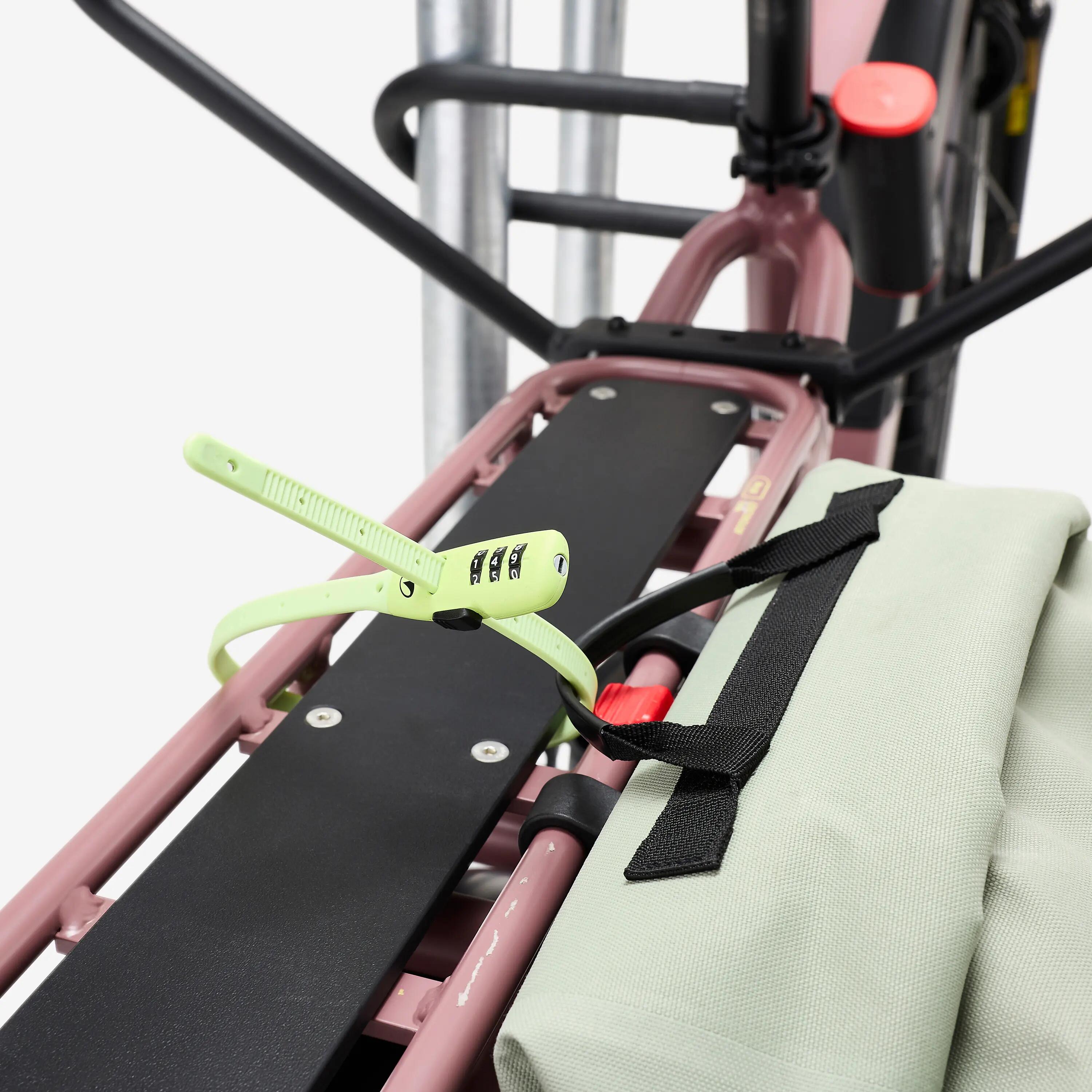 Antivol accessoires vélo, collier de serrage à fermeture à code, vert tilleul 3/7