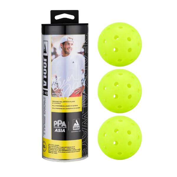 Three-pack of yellow pickleballs