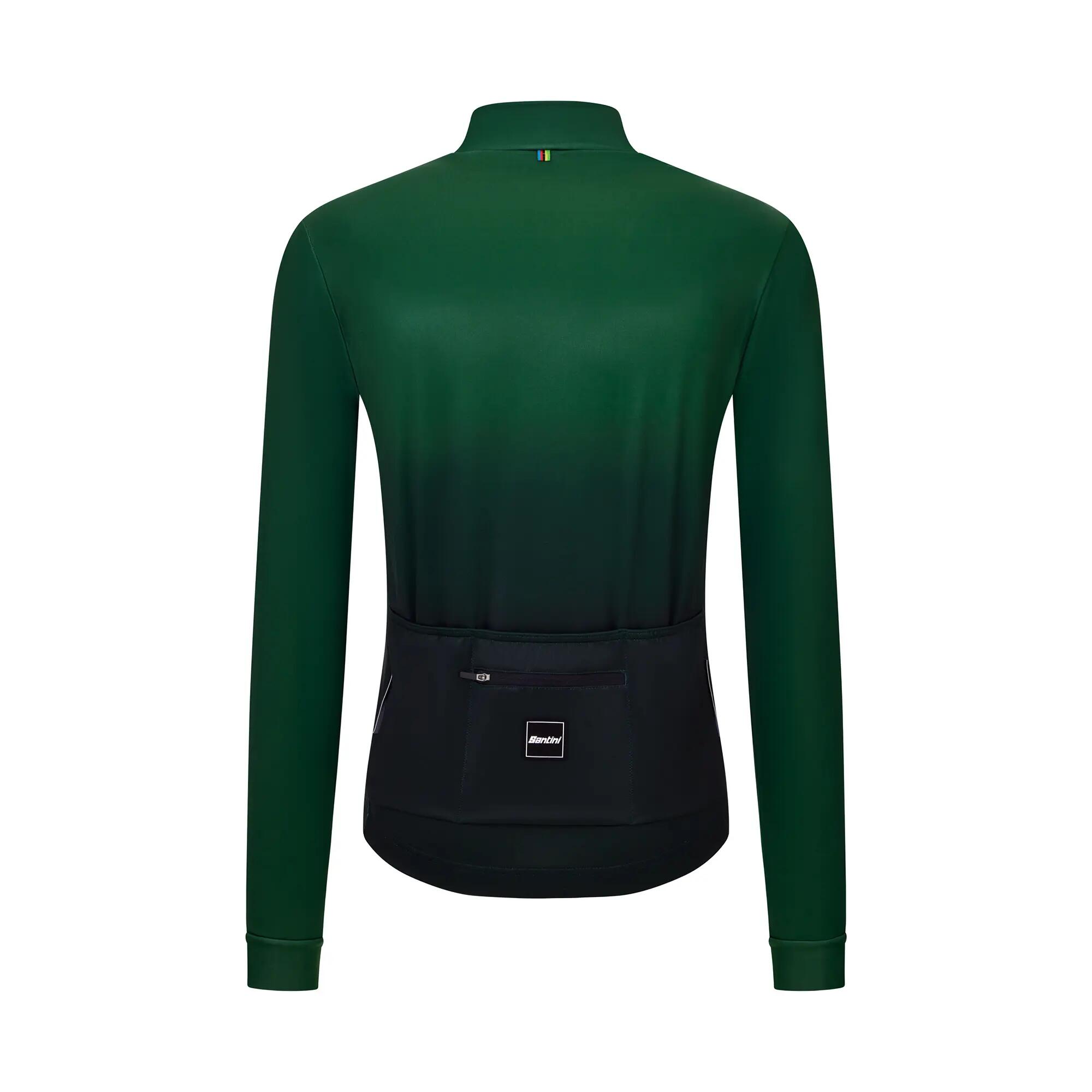 Maglia manica lunga ciclismo mezza stagione tempo fresco Santini Uci verde 3/3