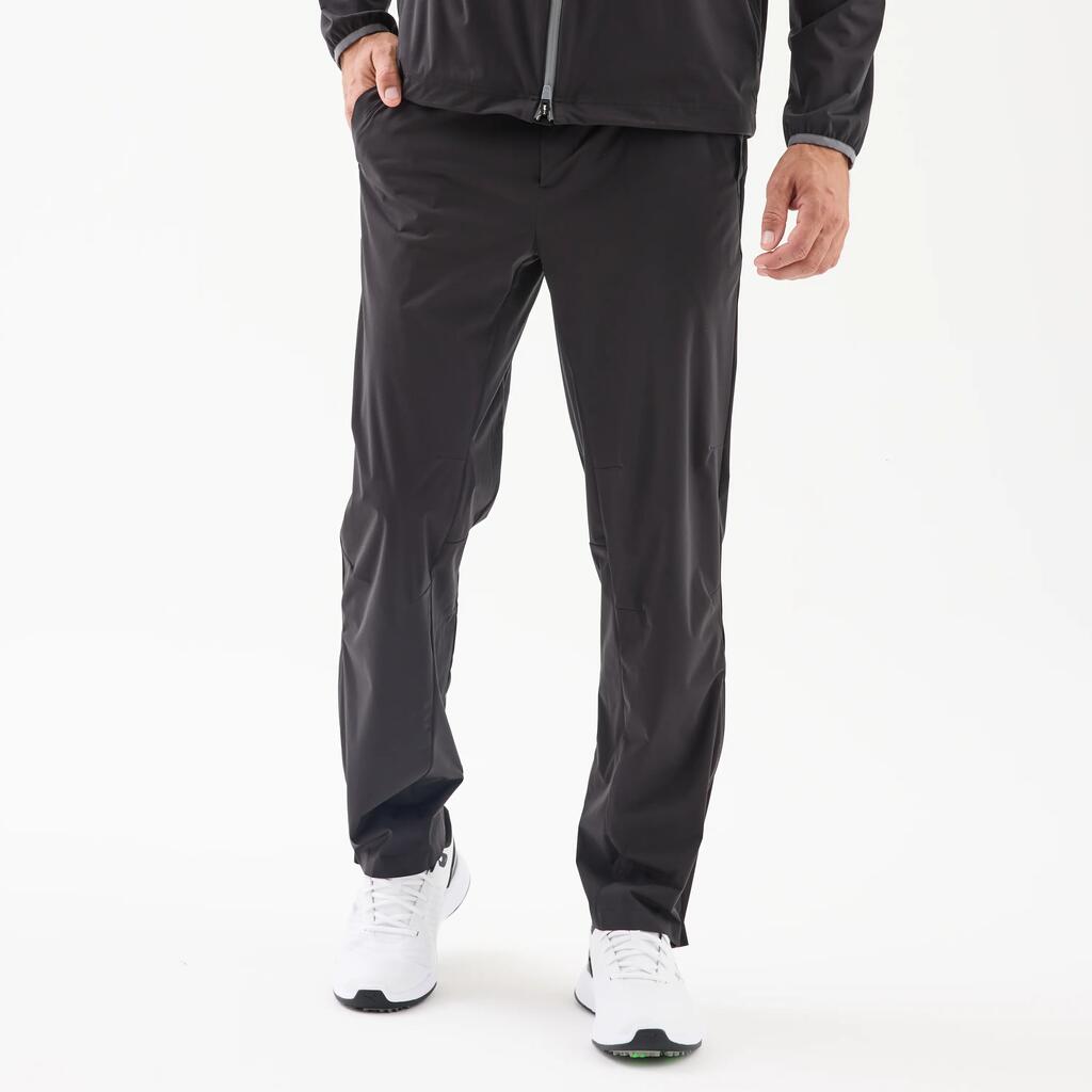Men's golf waterproof trousers, Raincell black