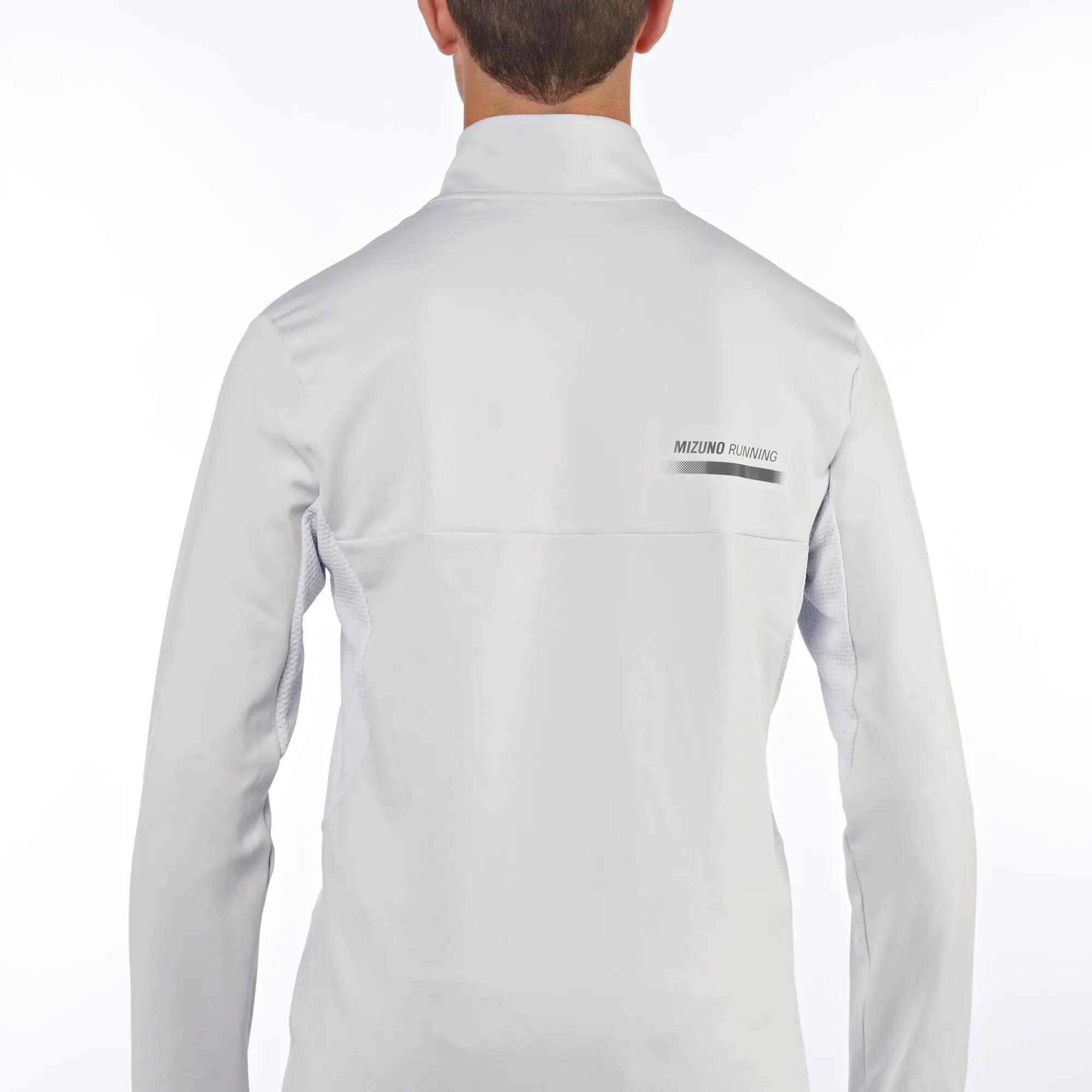 Maglia manica lunga running uomo MIZUNO Active Warmalite half zip white 4/5