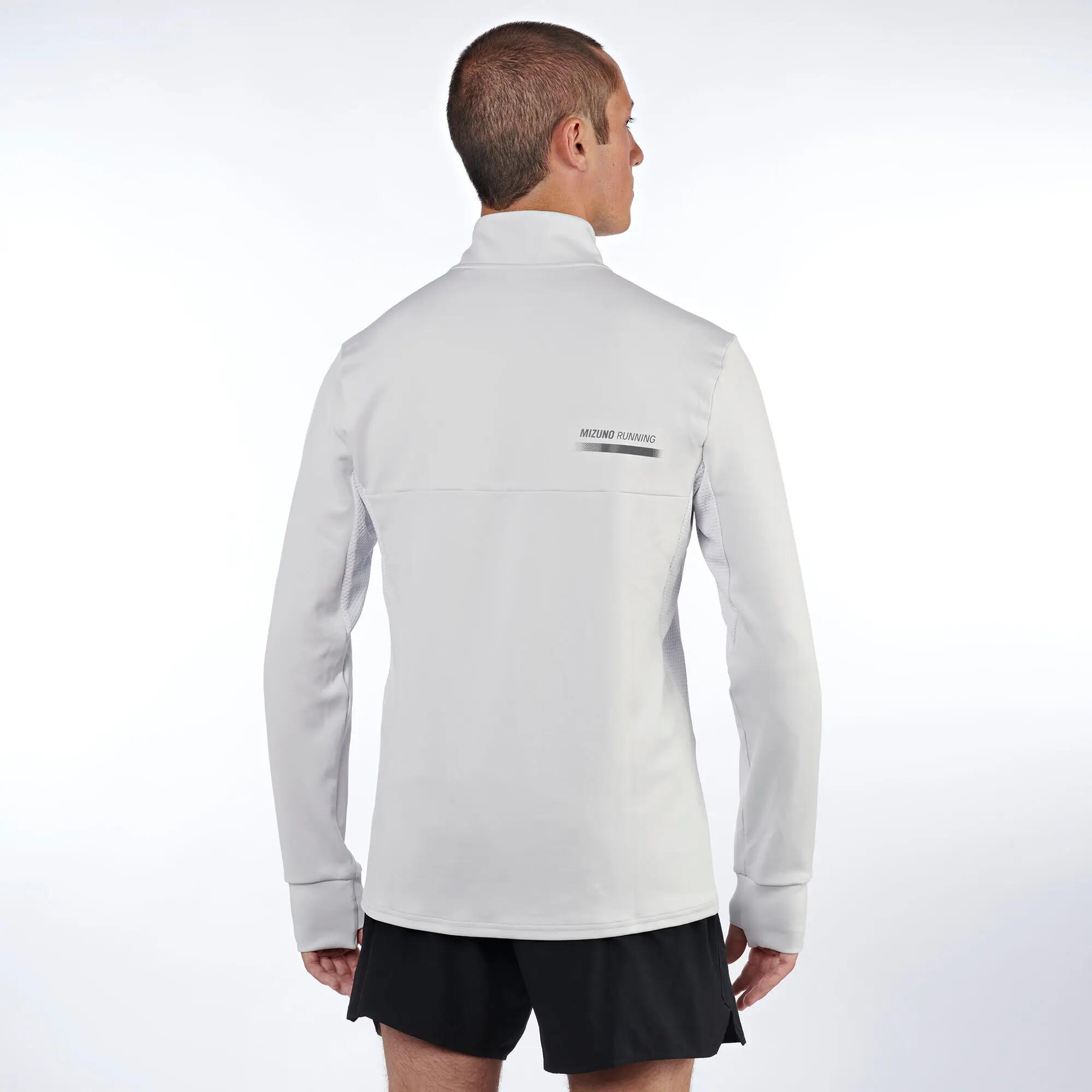 Maglia manica lunga running uomo MIZUNO Active Warmalite half zip white 3/5