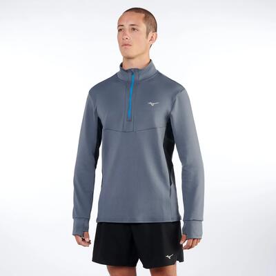 Maglia manica lunga running uomo MIZUNO Active Warmalite half zip grey