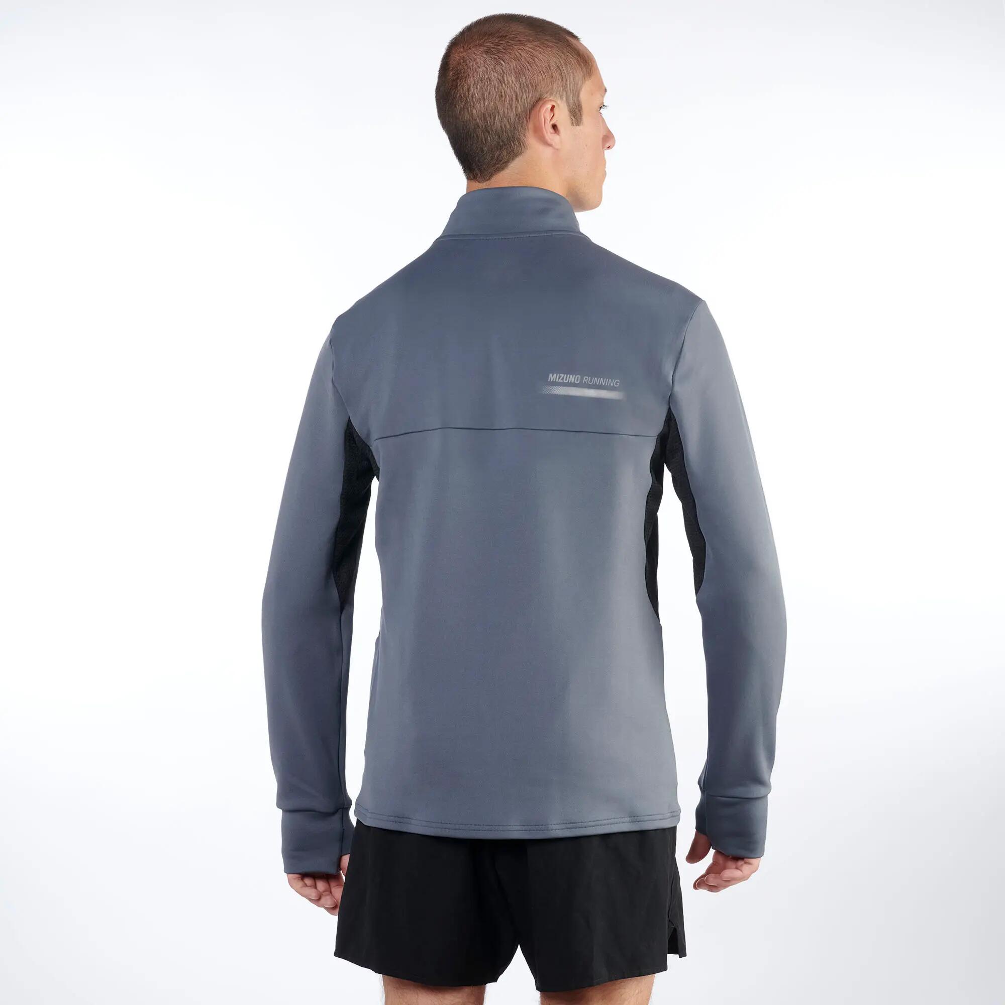 Maglia manica lunga running uomo MIZUNO Active Warmalite half zip grey 4/5