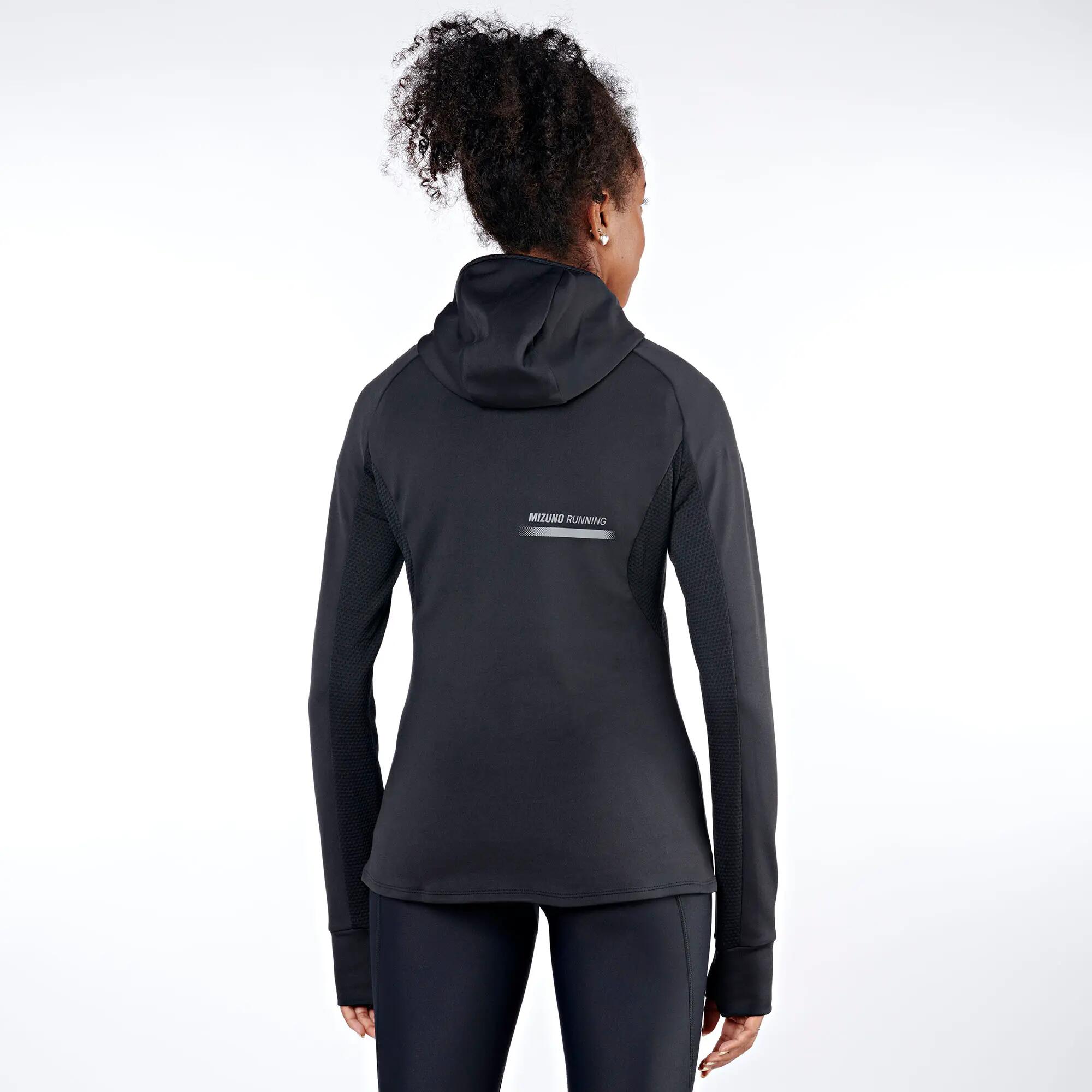 Felpa running donna MIZUNO Active Warmalite Hooded black 4/6