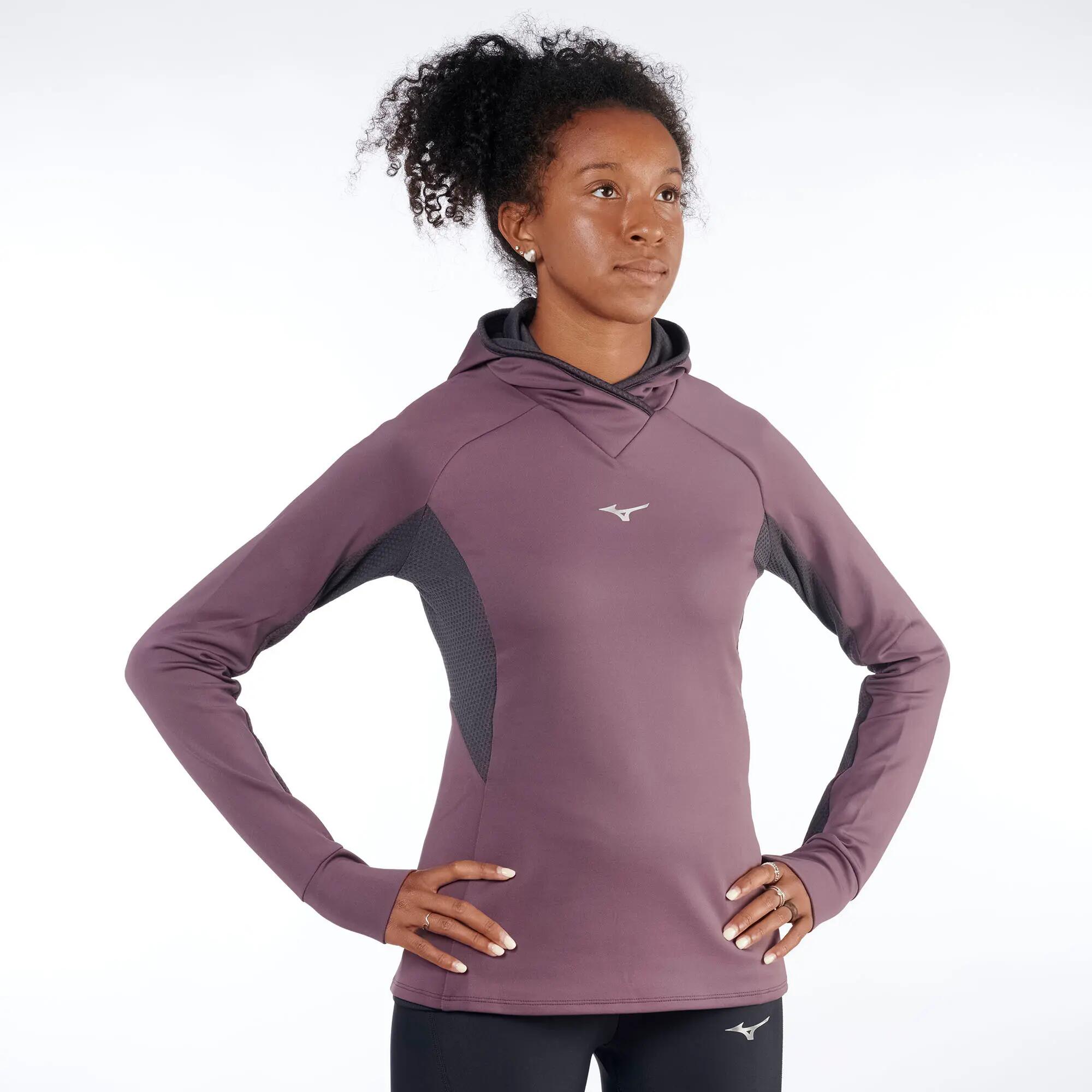 Felpa running donna MIZUNO Active Warmalite Hooded purple 2/6