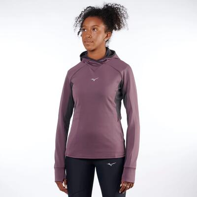 Felpa running donna MIZUNO Active Warmalite Hooded purple