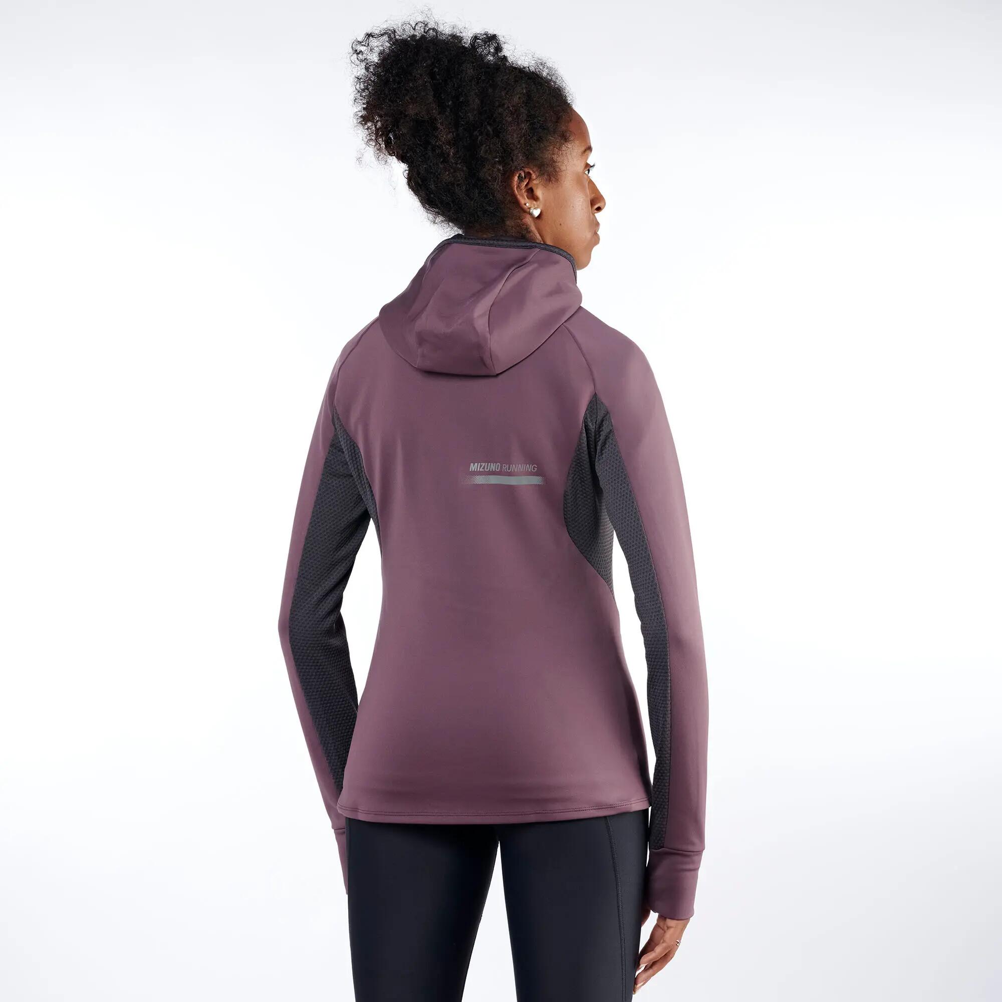 Felpa running donna MIZUNO Active Warmalite Hooded purple 4/6