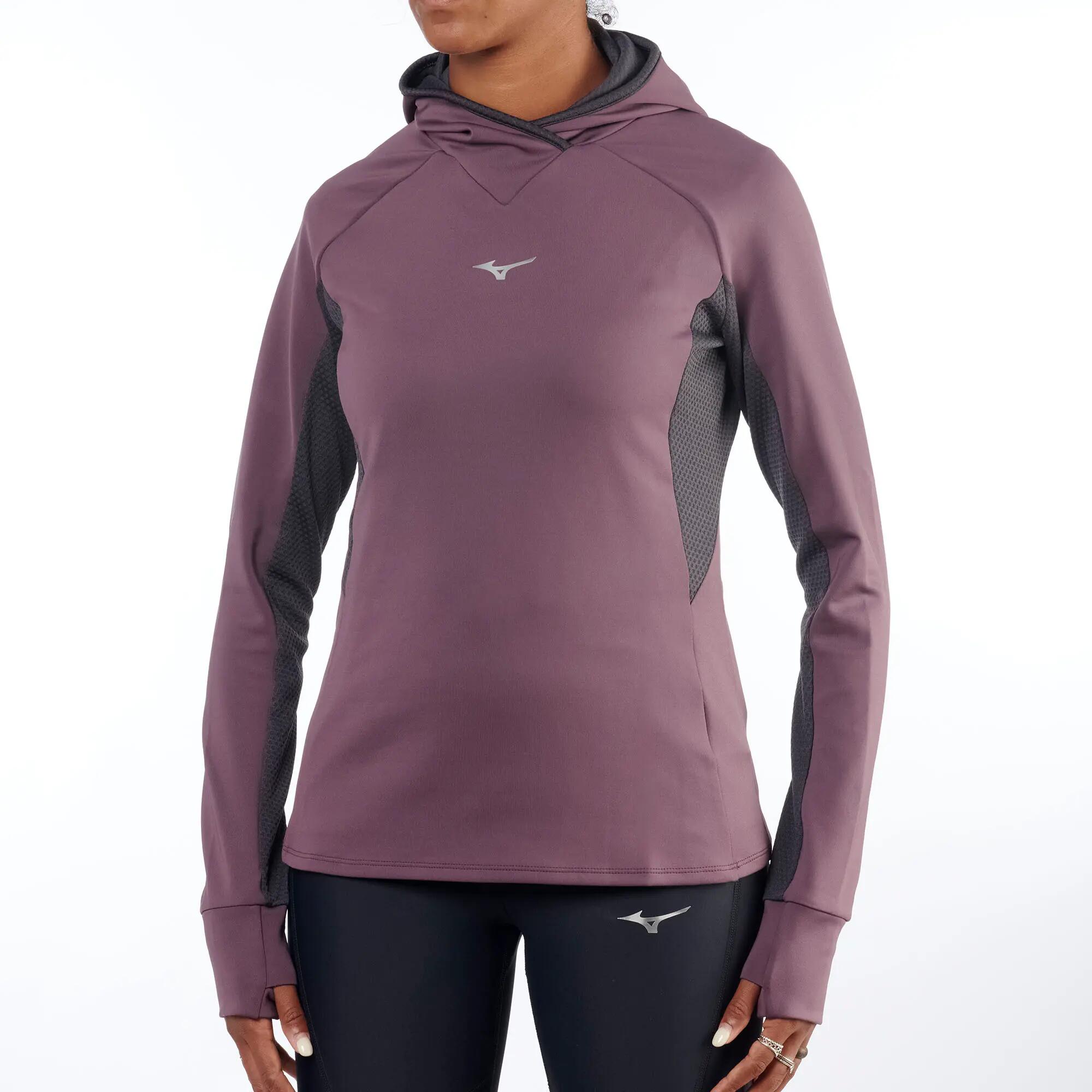 Felpa running donna MIZUNO Active Warmalite Hooded purple 3/6