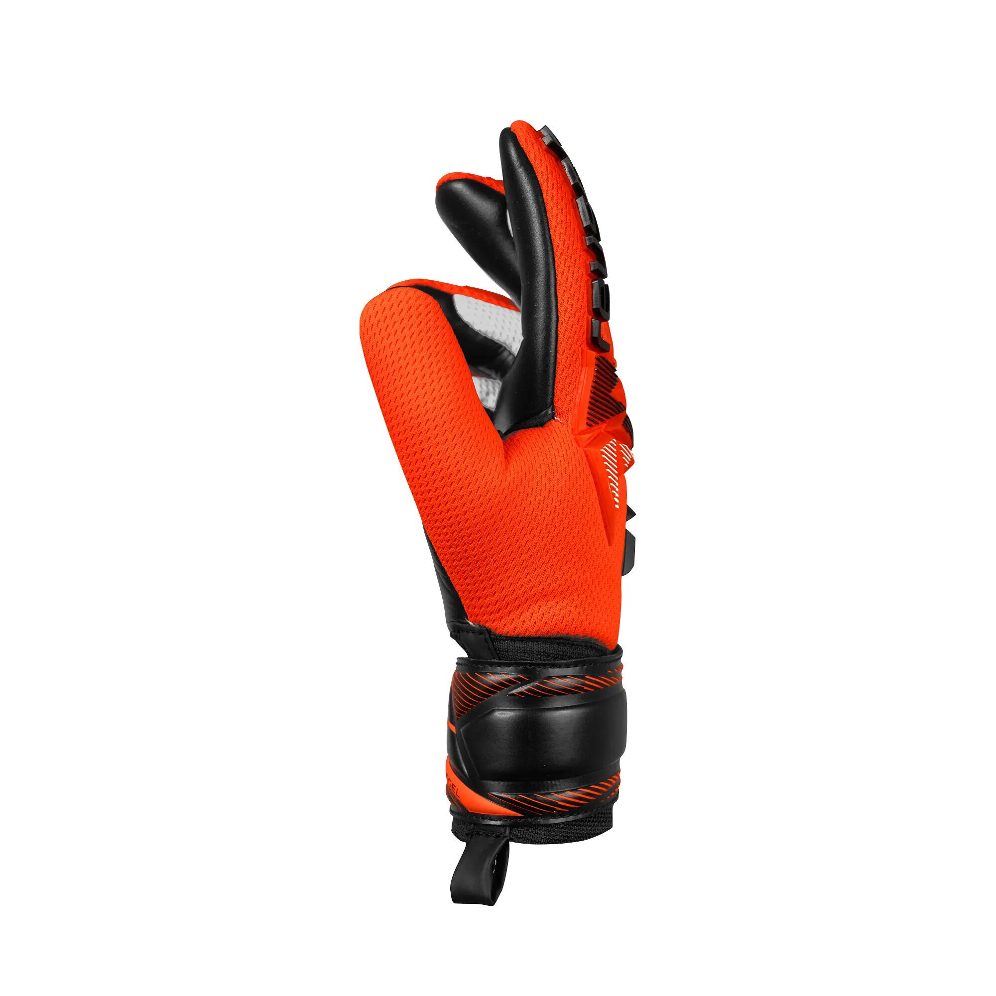 Guanti portiere bambino REUSCH ATTRAKT FREEGEL 26 arancioni neri 3/8