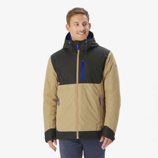 Men’s waterproof hiking jacket -10°C, NH500 - Beige and Green