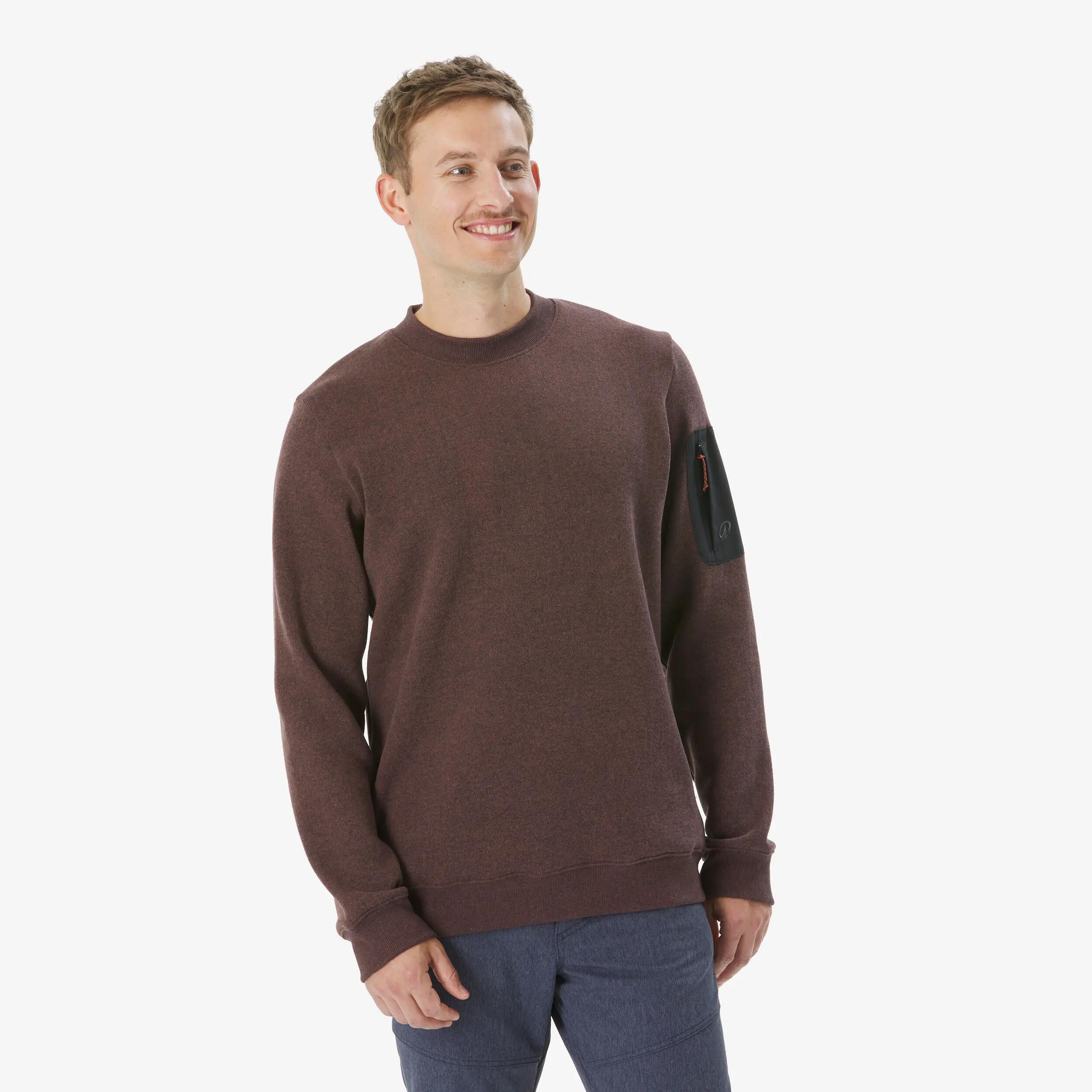 Men’s hiking jumper, NH100 Brown -  1