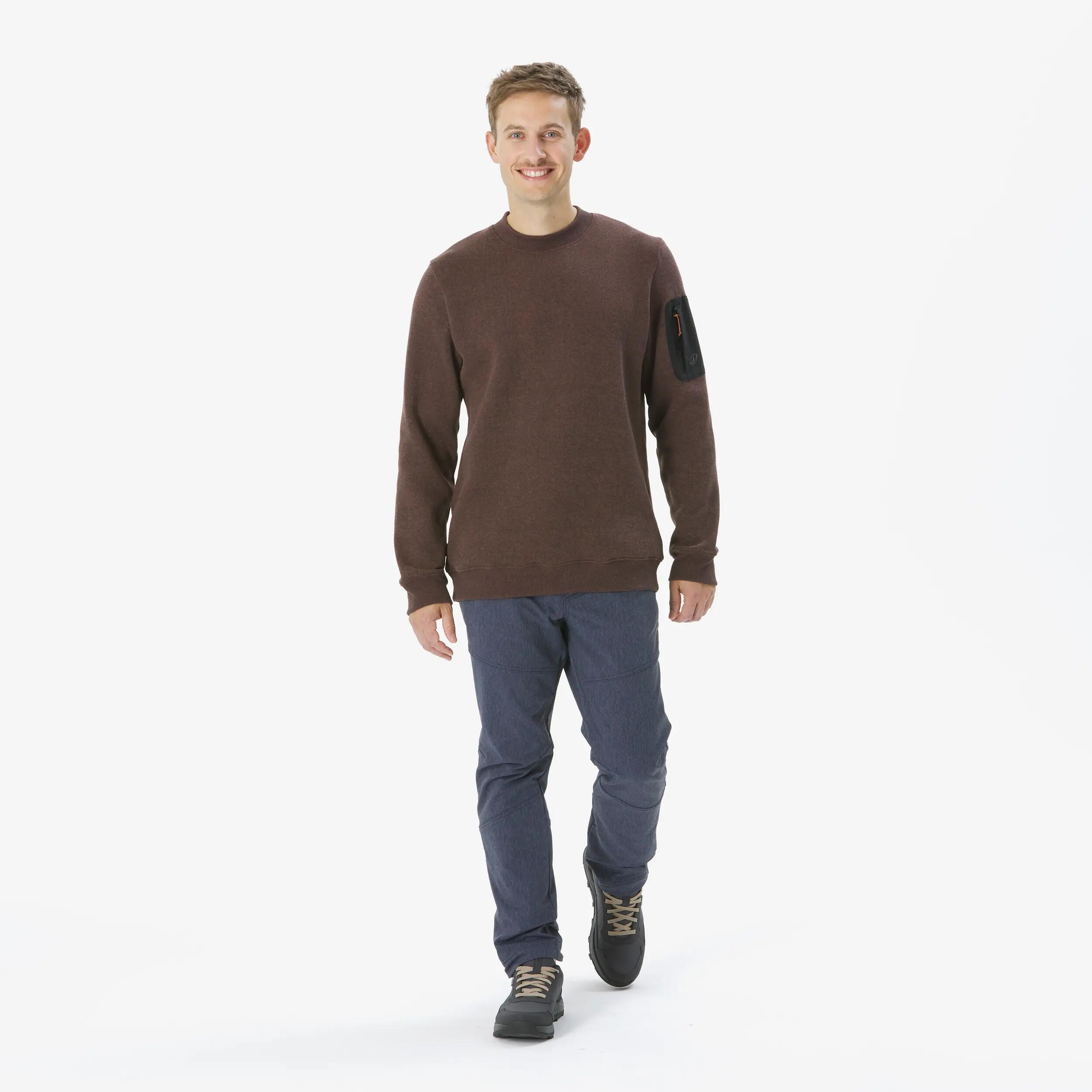 Men’s hiking jumper, NH100 Brown -  2