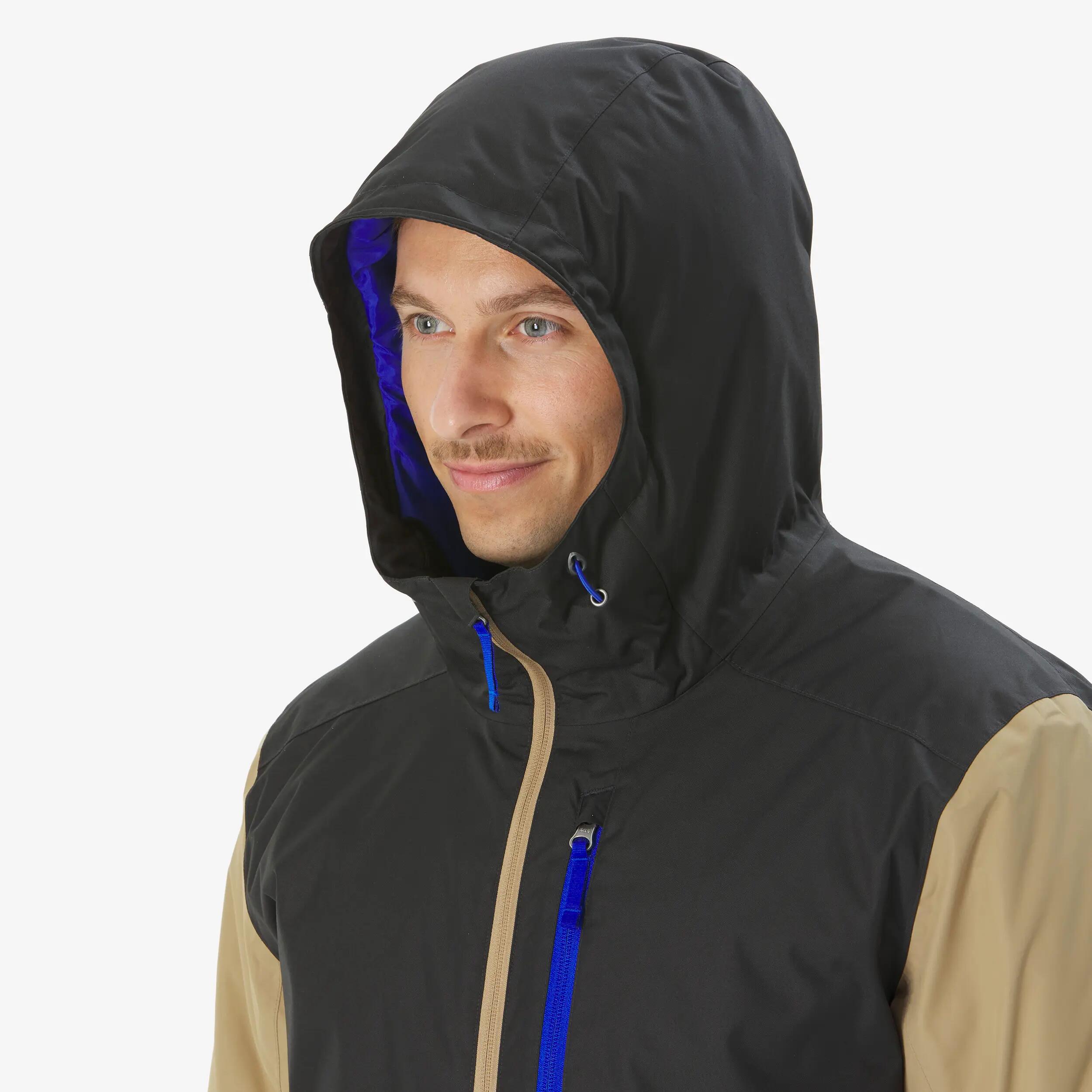 Men’s waterproof hiking jacket -10°C, NH500 - Beige and Green -  4