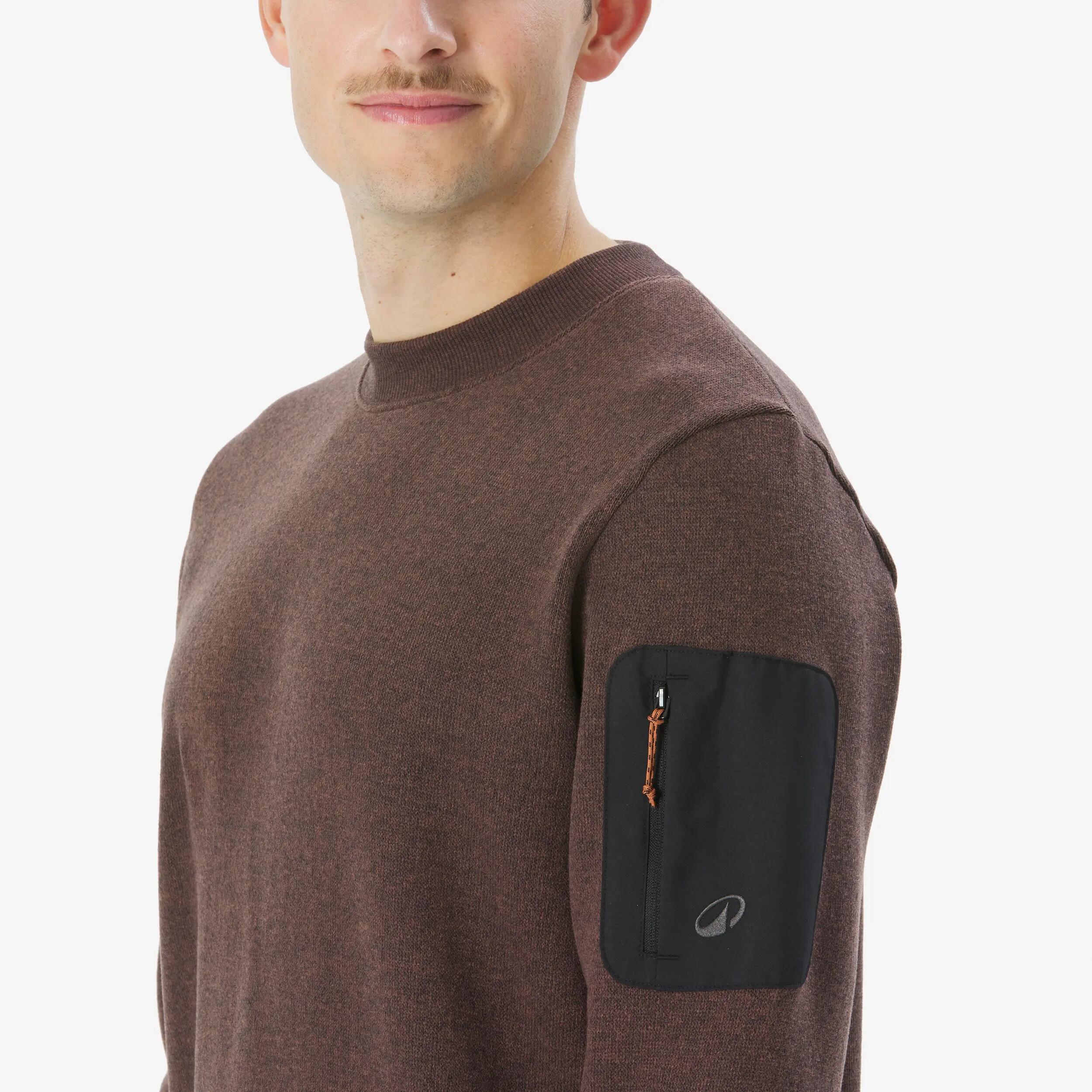 Men’s hiking jumper, NH100 Brown -  4