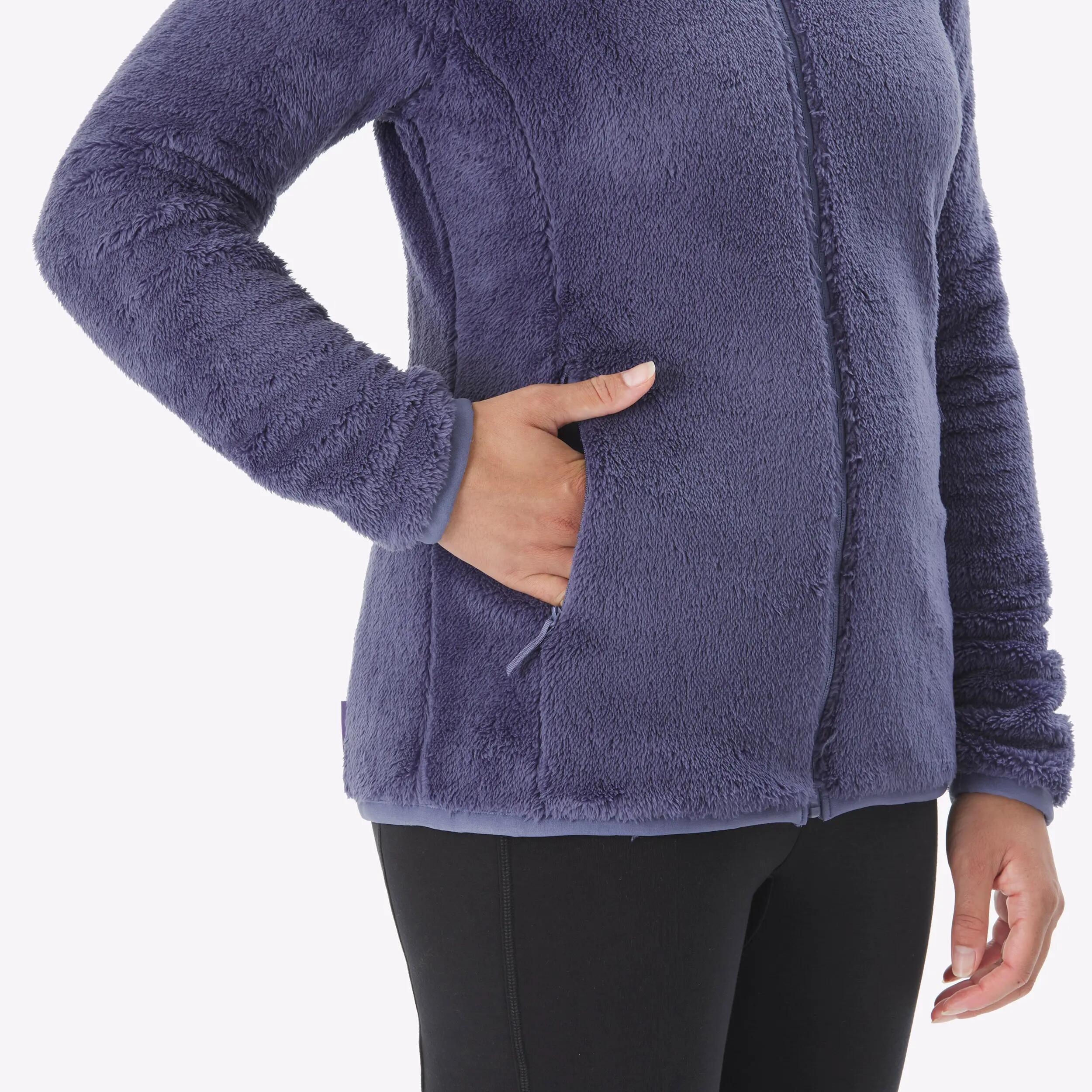 Women Hiking Ultra Warm Full-zip Sherpa Fleece Jacket MH500 -  4