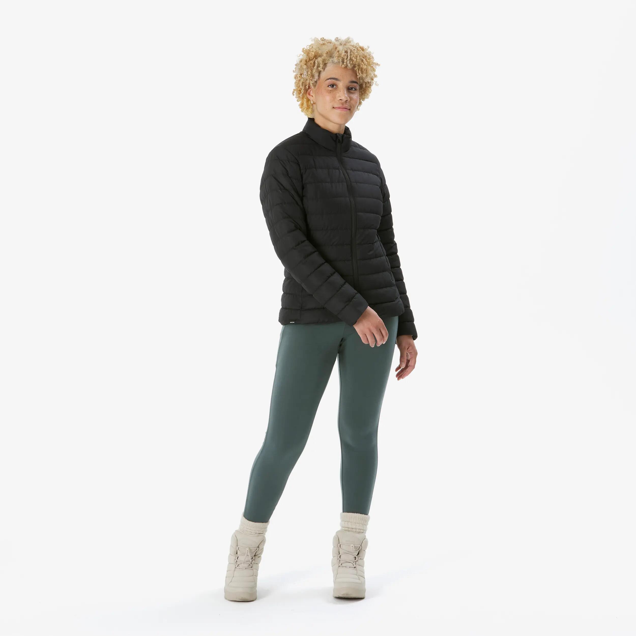 Women Hiking & Trekking Warm Puffer Jacket -6°C Black MH100 -  2