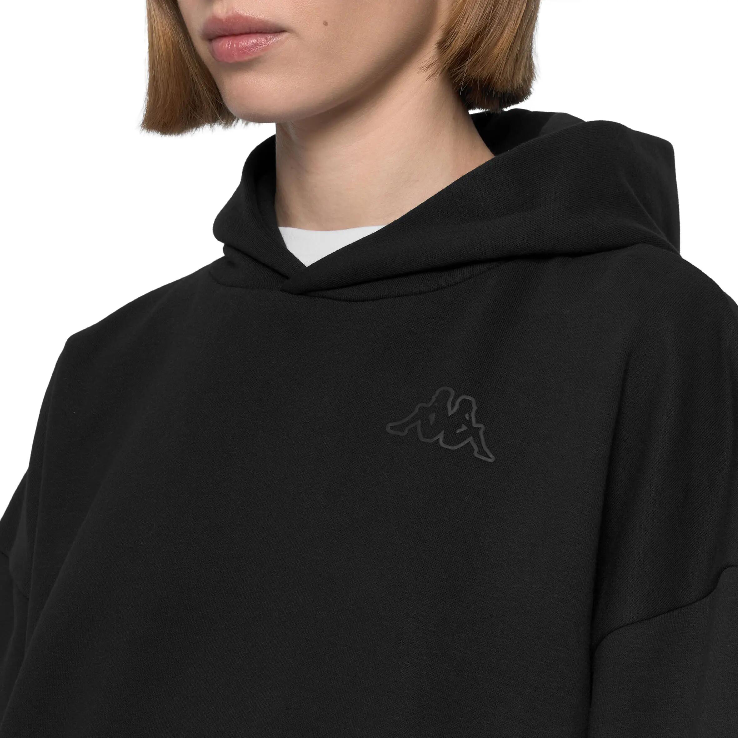 FELPA LOGO GINOV NERO DONNA 4/5
