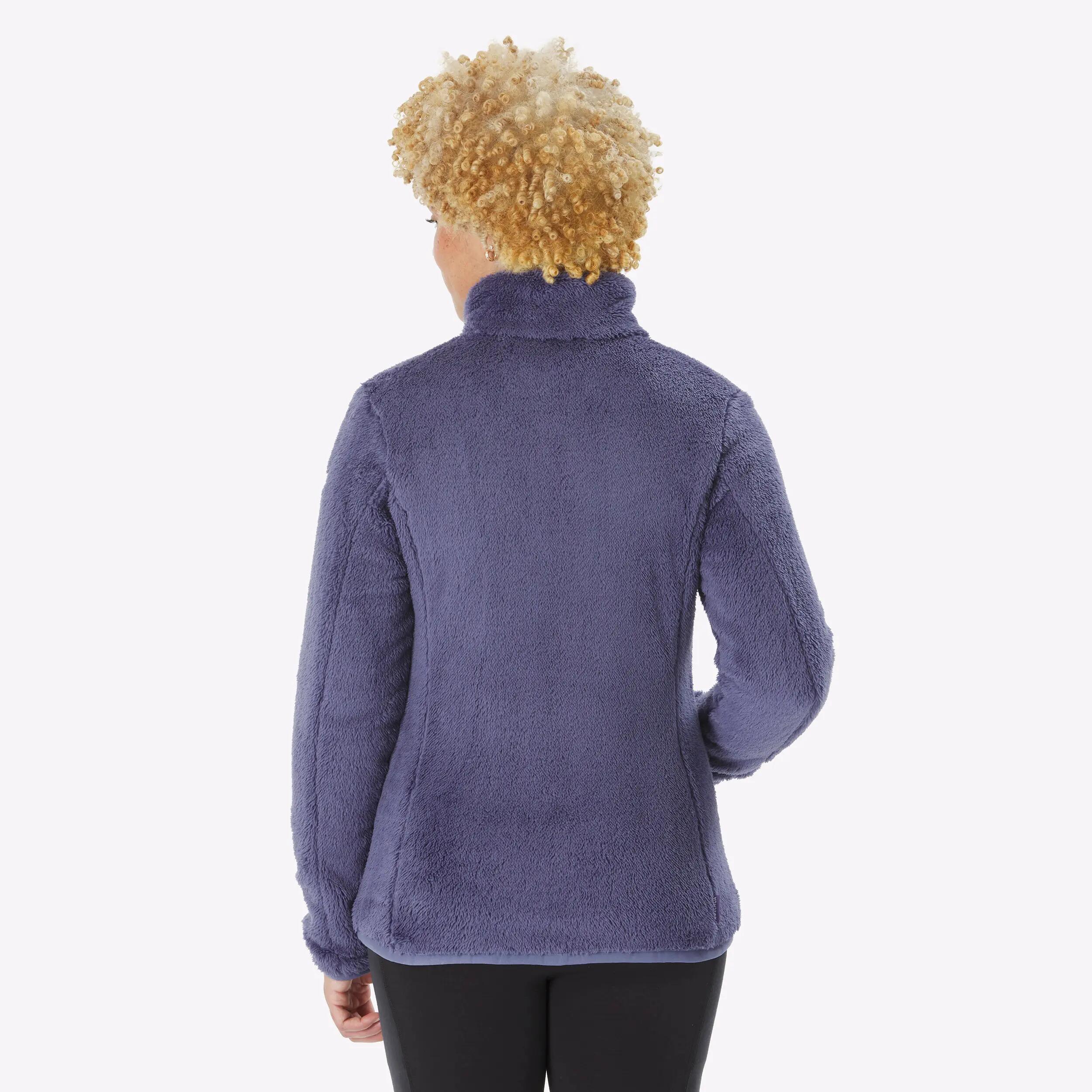 Women Hiking Ultra Warm Full-zip Sherpa Fleece Jacket MH500 -  3