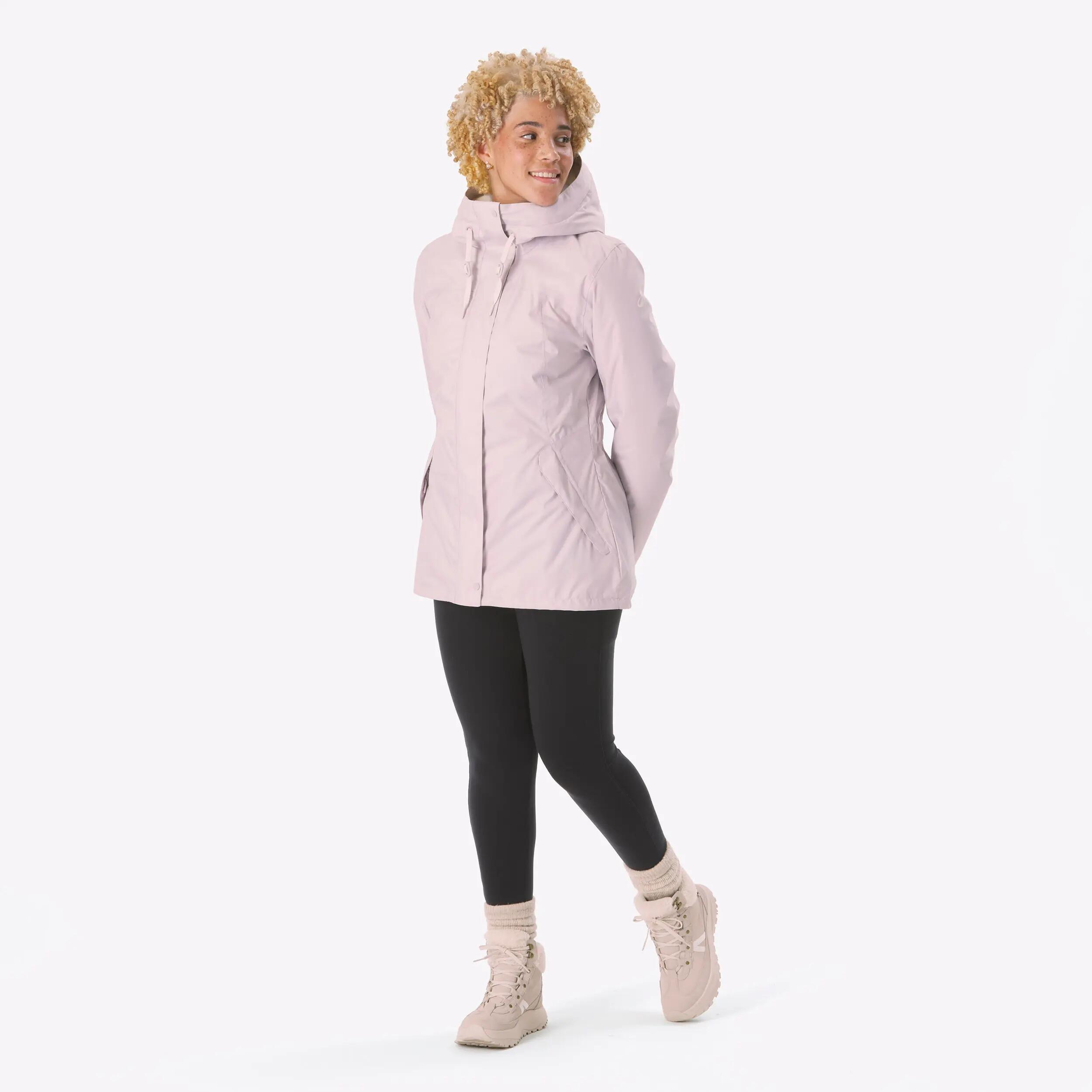 Women Winter Warm Snow Jacket - Padded & Waterproof Upto -10°C - Pink NH500 -  2
