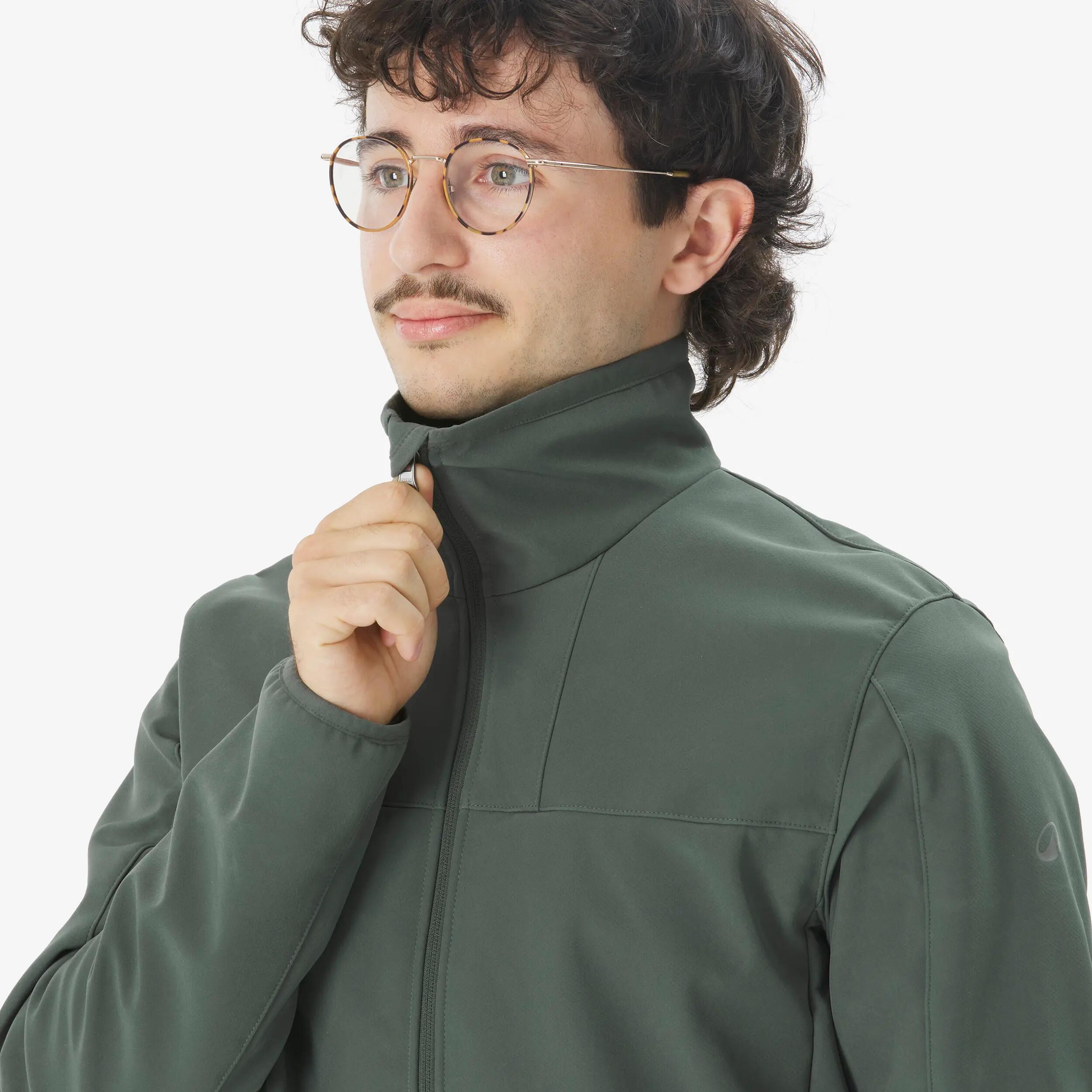 Men Trekking Windproof Softshell Jacket - MT100 Grey -  5