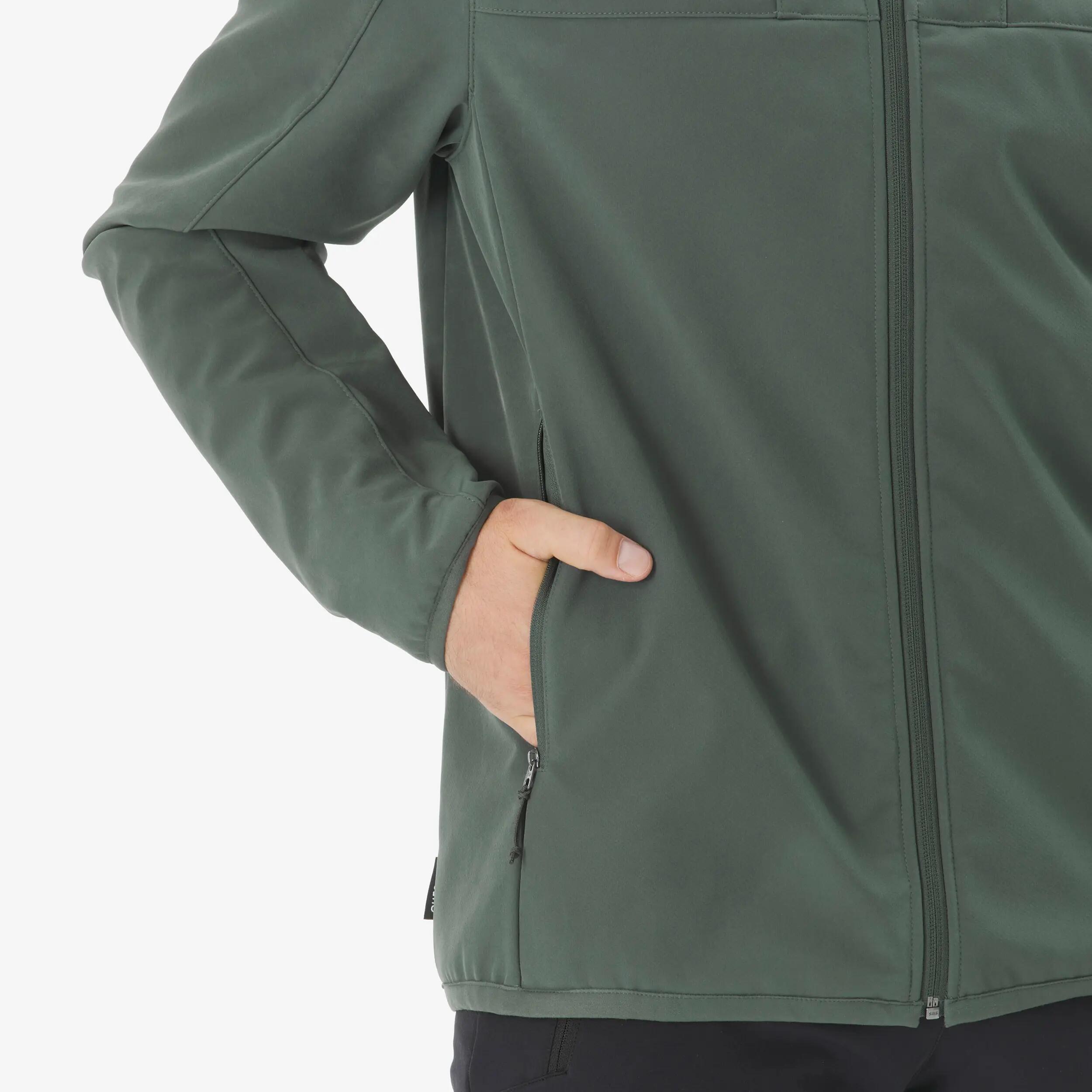 Men Trekking Windproof Softshell Jacket - MT100 Grey -  4