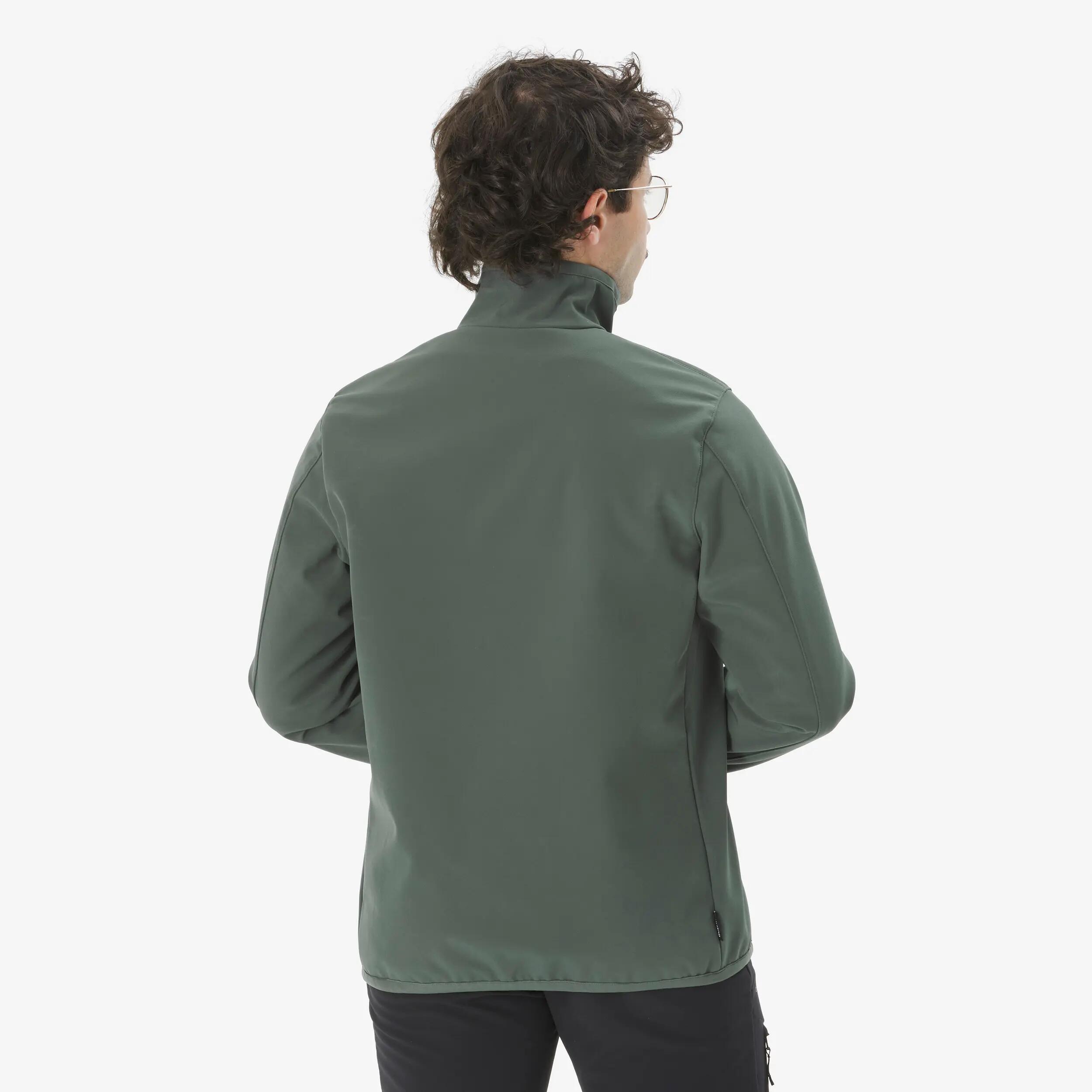 Men Trekking Windproof Softshell Jacket - MT100 Grey -  3
