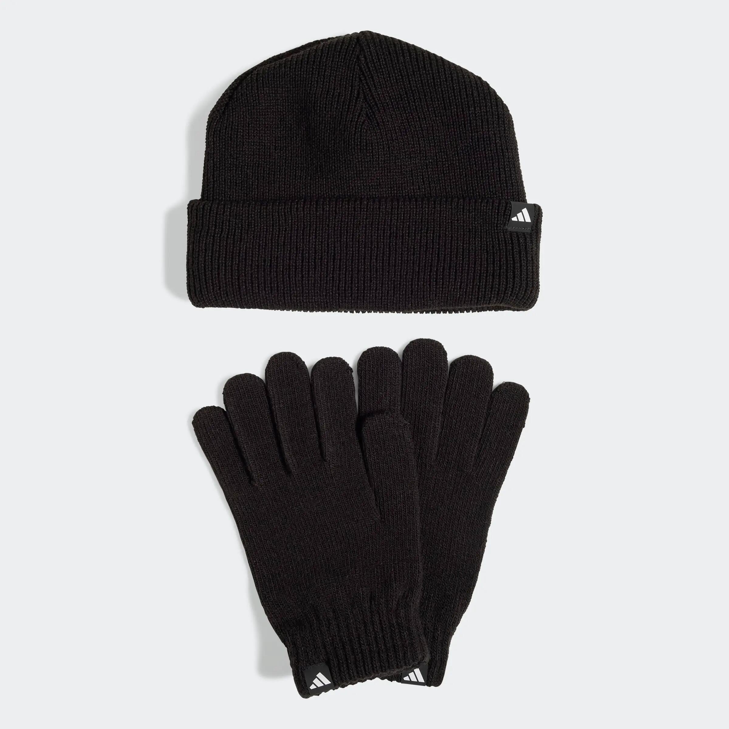 Pack Bonnet et gants Adidas Glove Noir unisexe 1/4