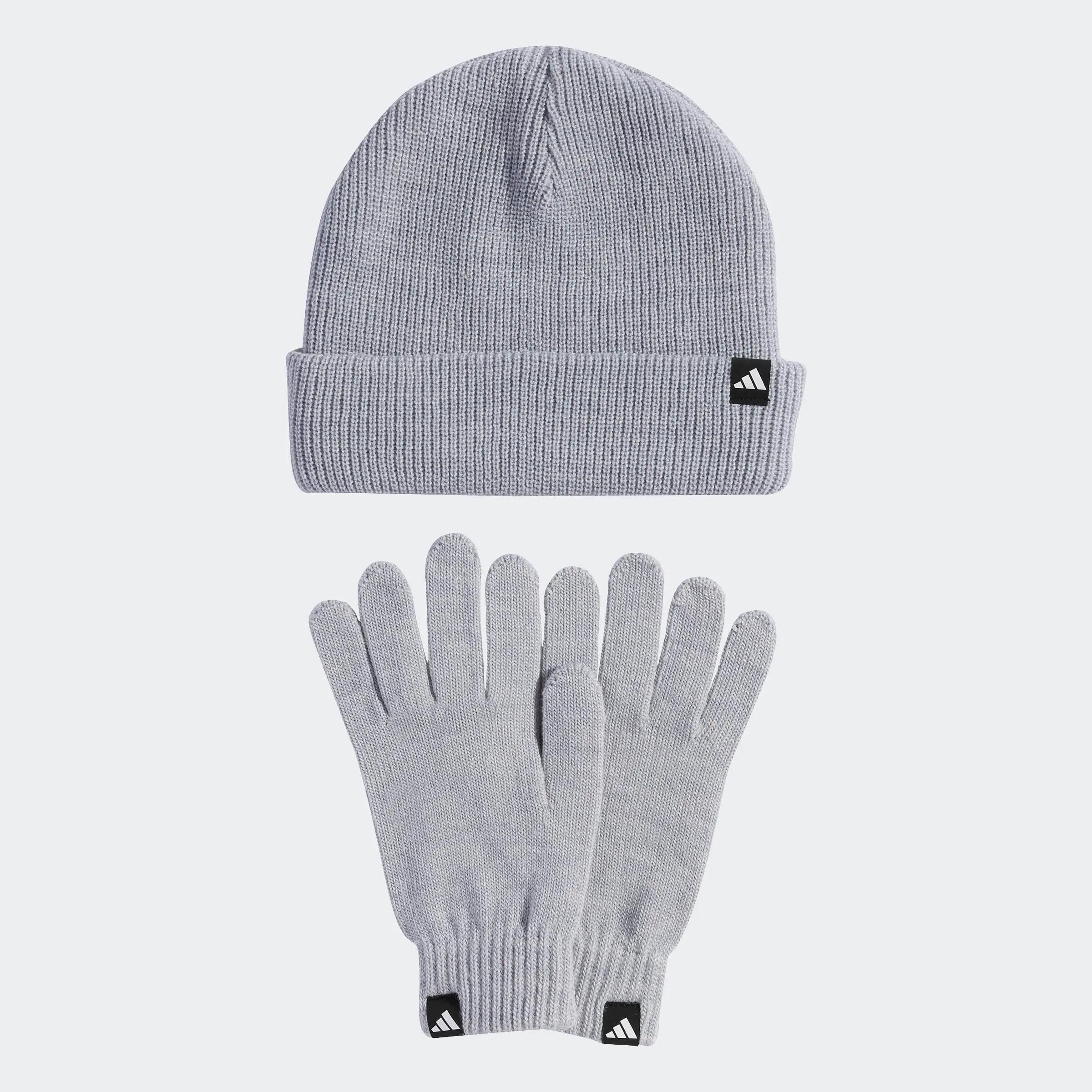 Pack Bonnet et gants Adidas Glove Gris Unisexe 1/3
