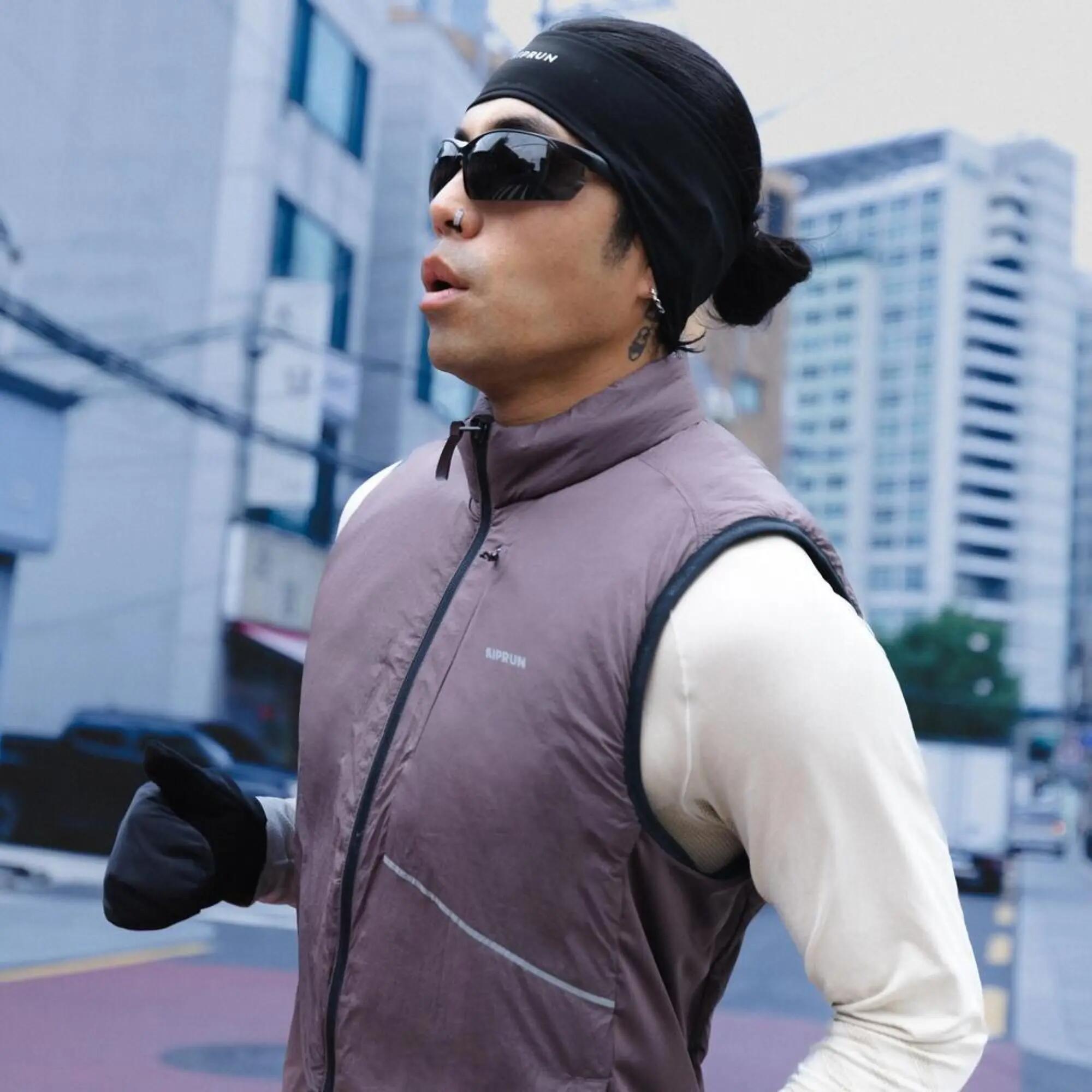 Gilet running uomo SL 500 WARM marrone 12/21