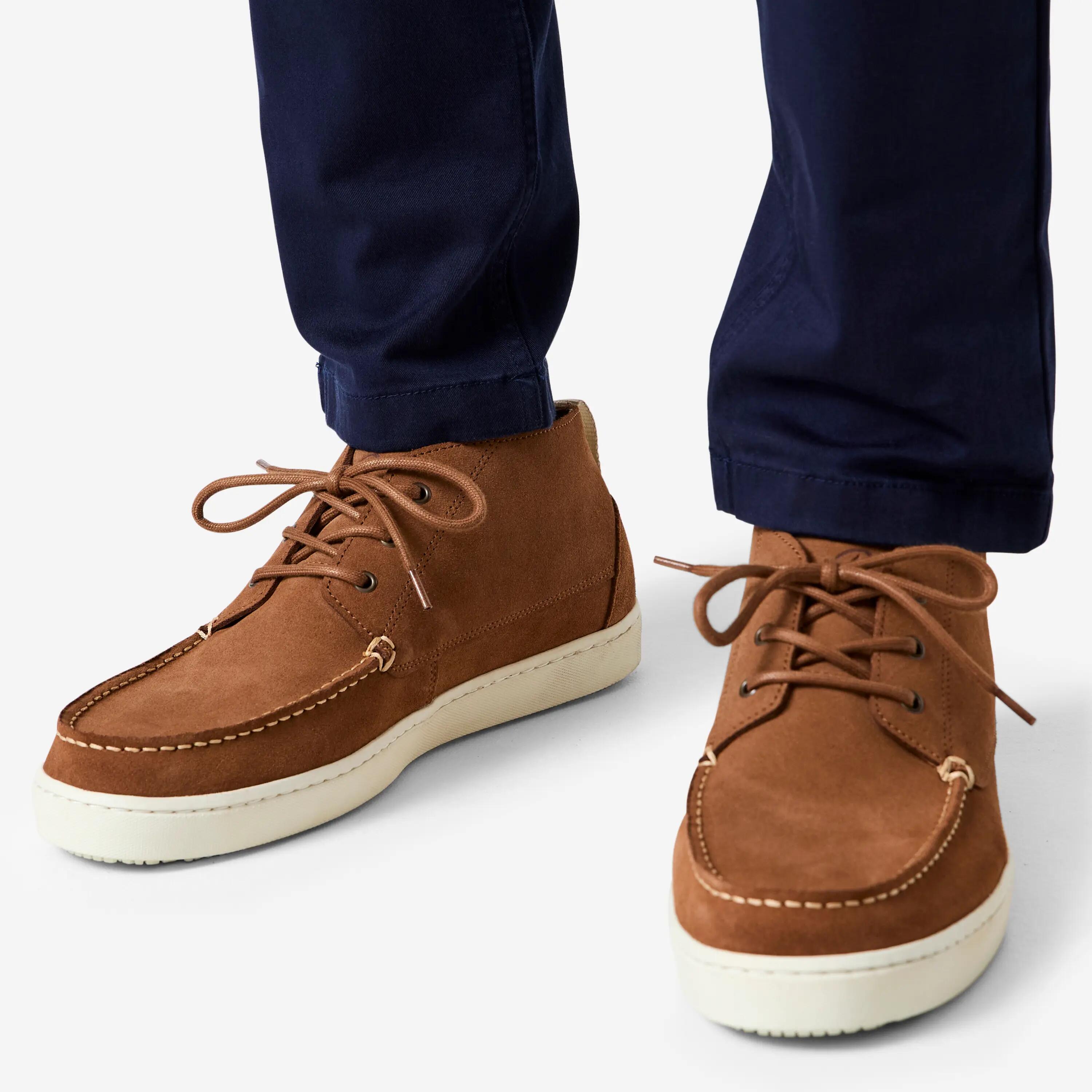 Chaussures bateau montantes en cuir nubuck homme, 120 2/2