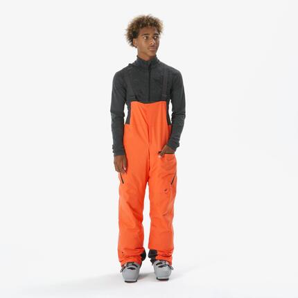 Pantalon de ski imperméable avec bretelles enfant 7-15 ans, Bib 900 vert foncé