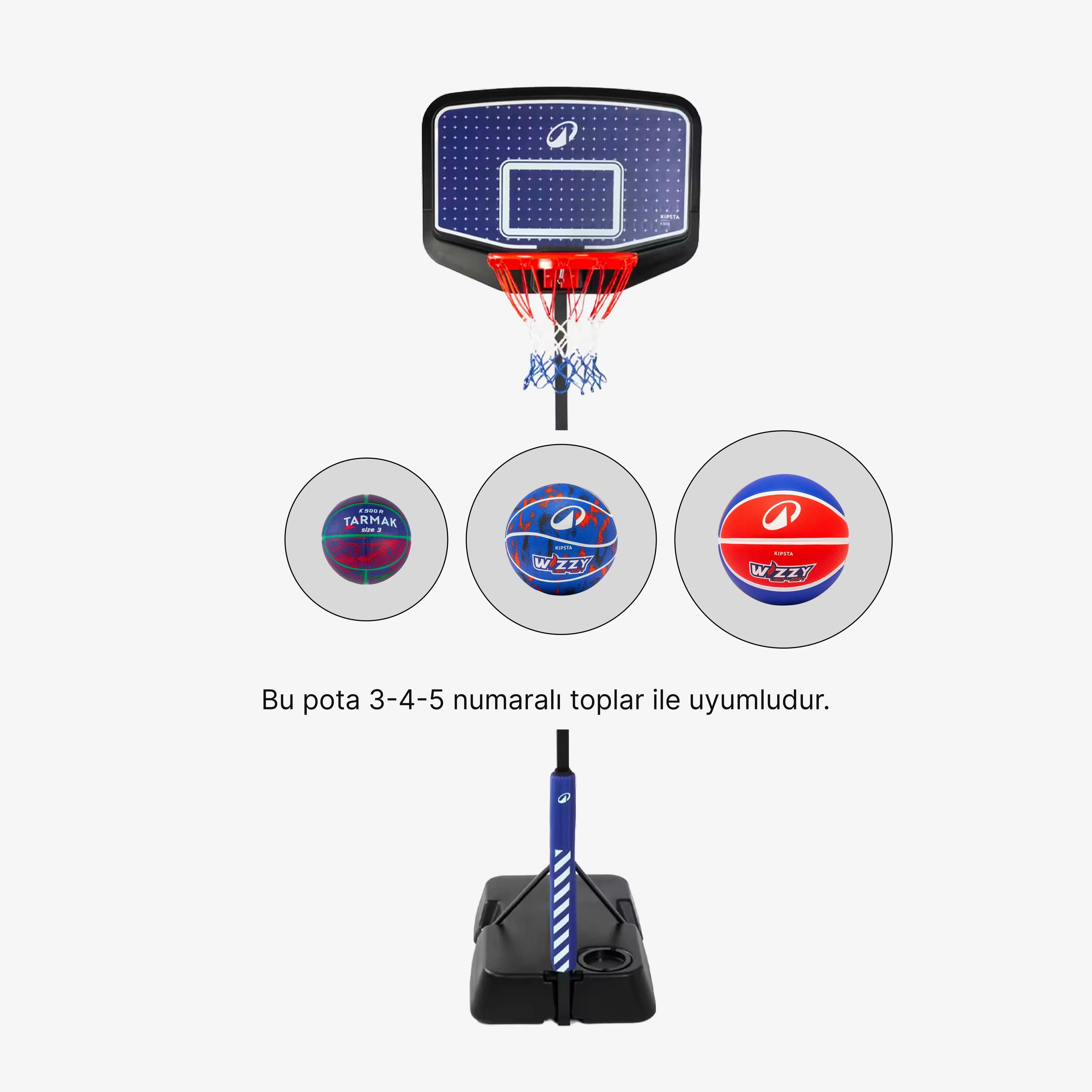Çocuk Ayarlanır Ayaklı Basketbol Potası - 2,20 m - K900 3/13
