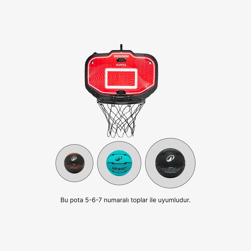 Taşınabilir Basketbol Potası - Kırmızı - Set k900