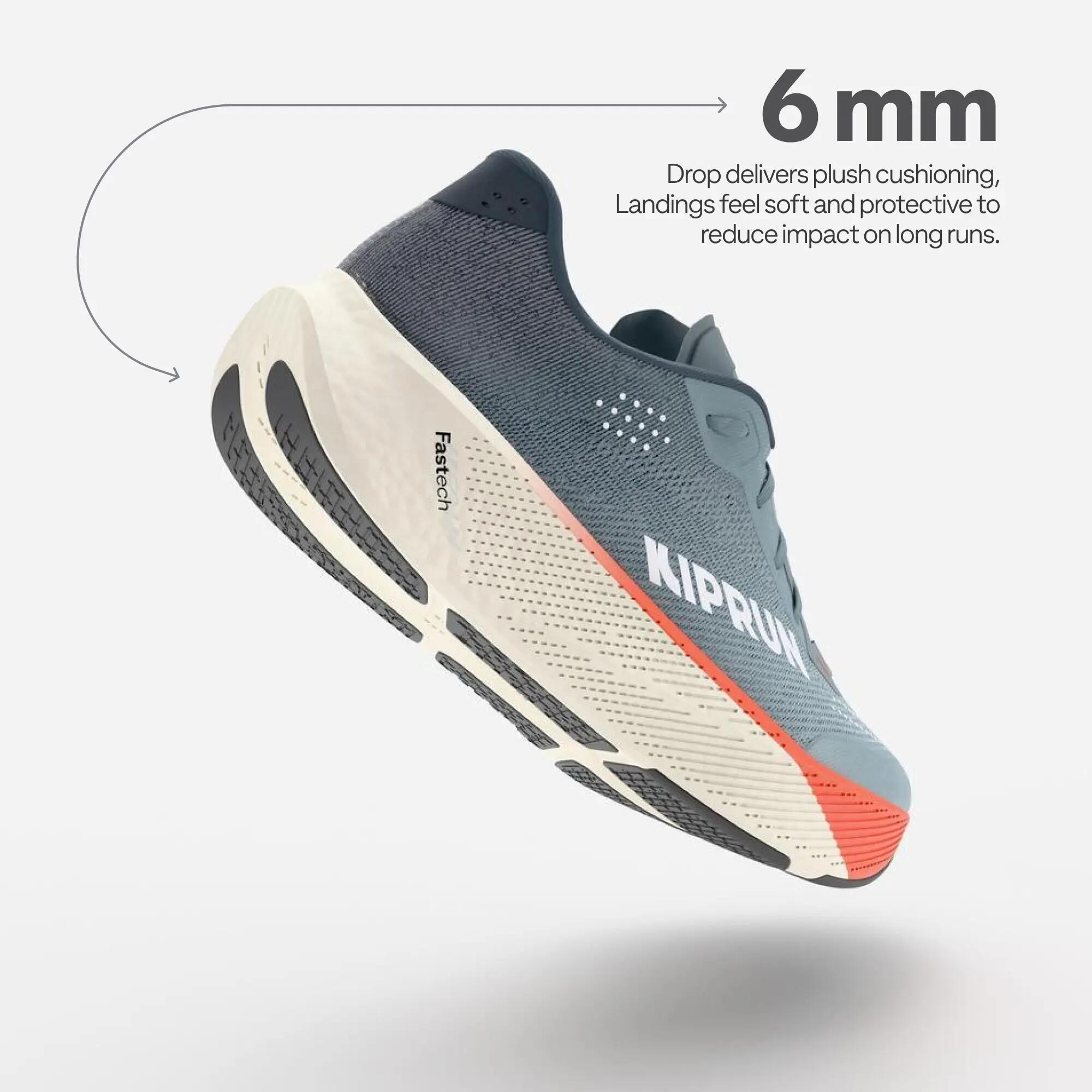 Men Road Running Soft Cushion Shoes, Kiprun Kipride - Blue/Orange -  3