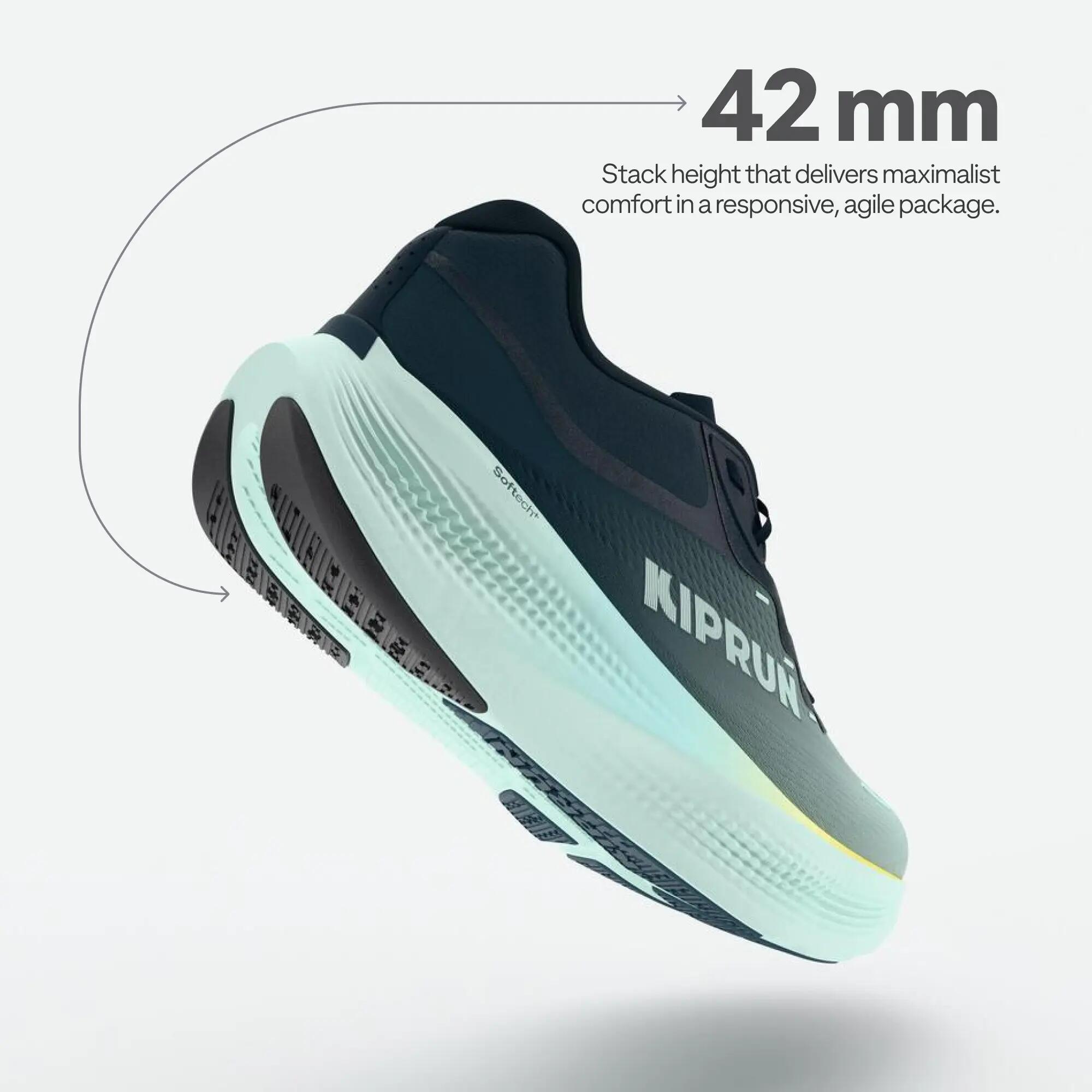 Men Road Running Max Cushion Breathable Shoes, Kiprun Kipride Max - Teal Blue -  4