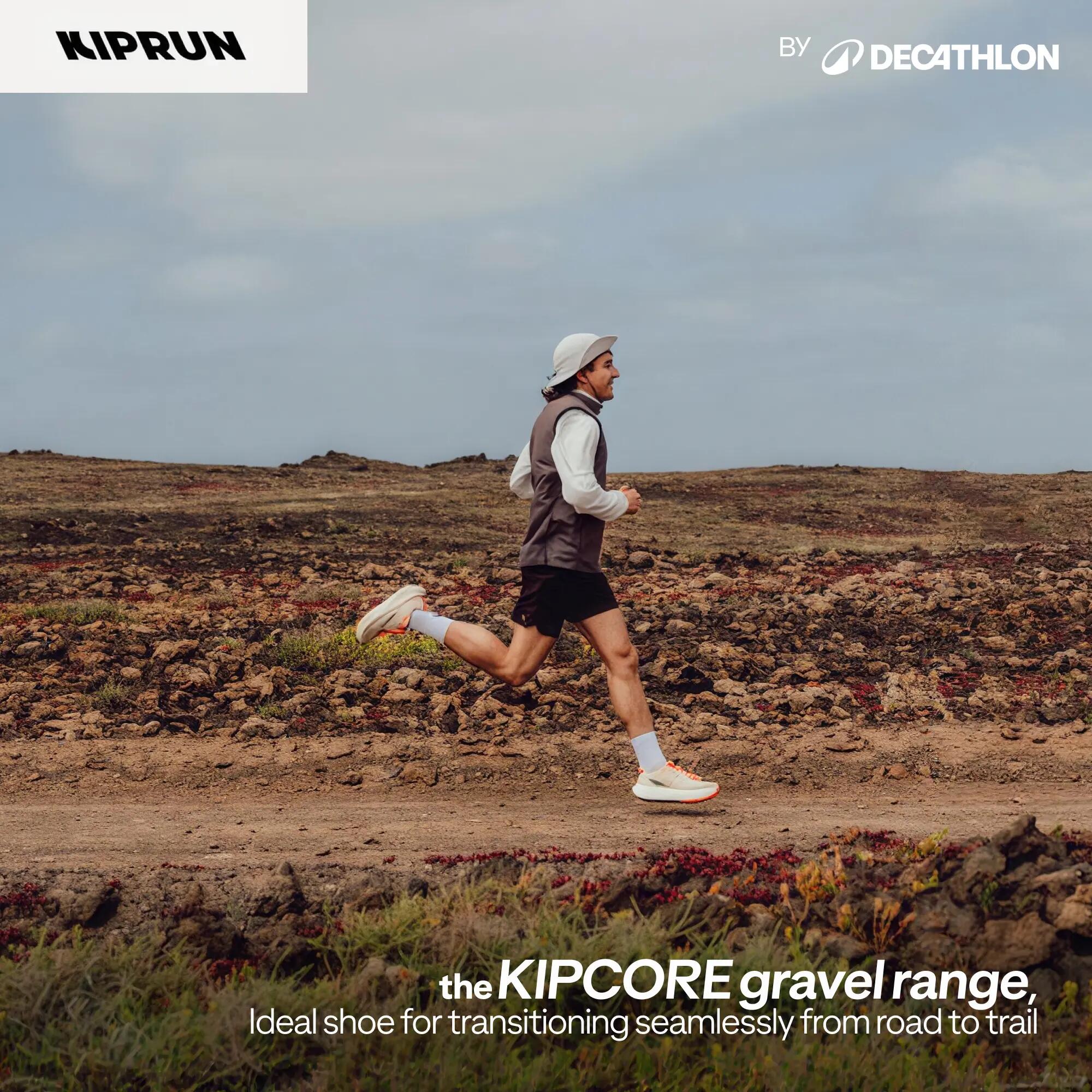 Men Road and Trail Gravel Grip Cushion Shoes, Kiprun Kipride Gravel - Beige -  3