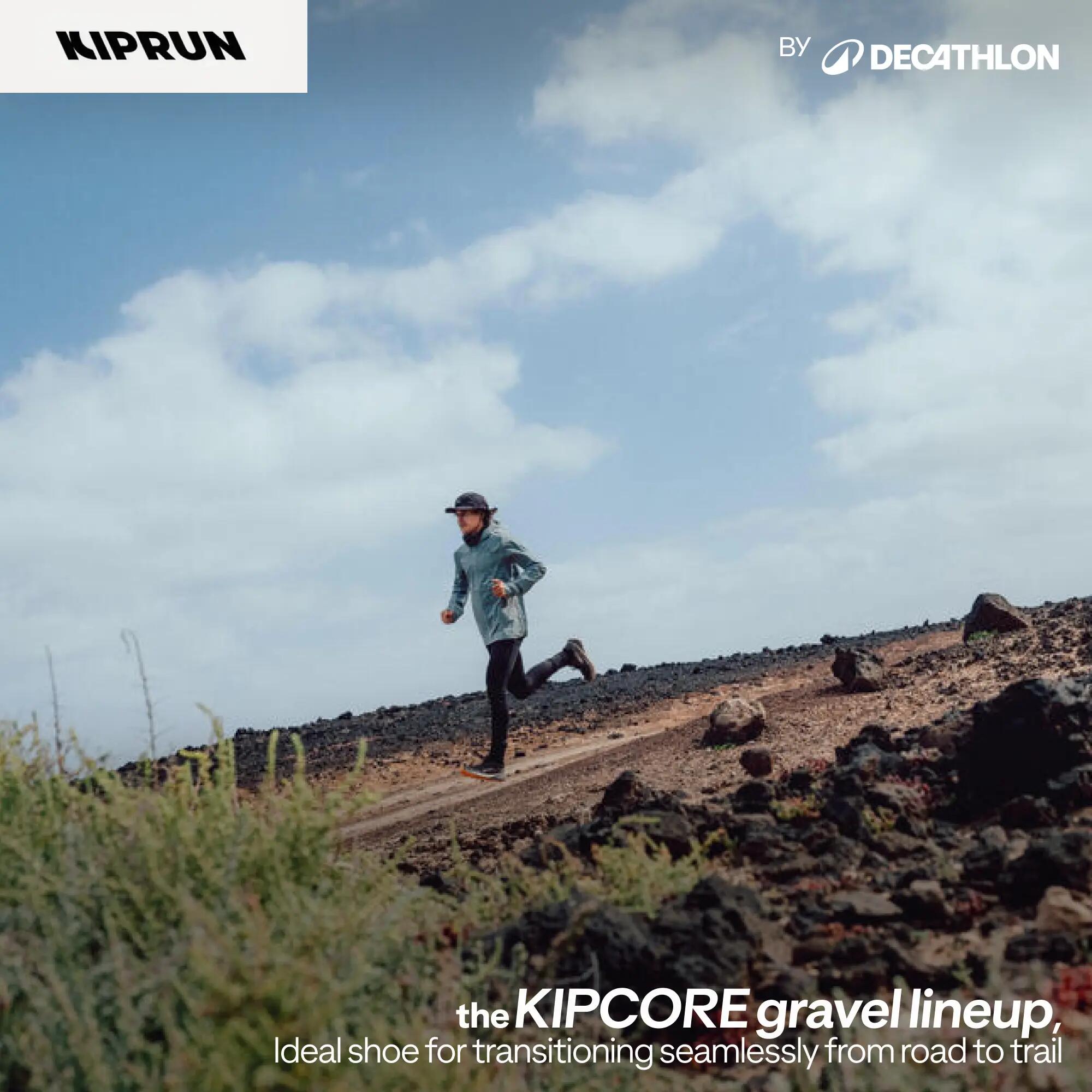 Men Road and Trail Gravel Grip Cushion Shoes, Kiprun Kipcore Gravel - Black -  3