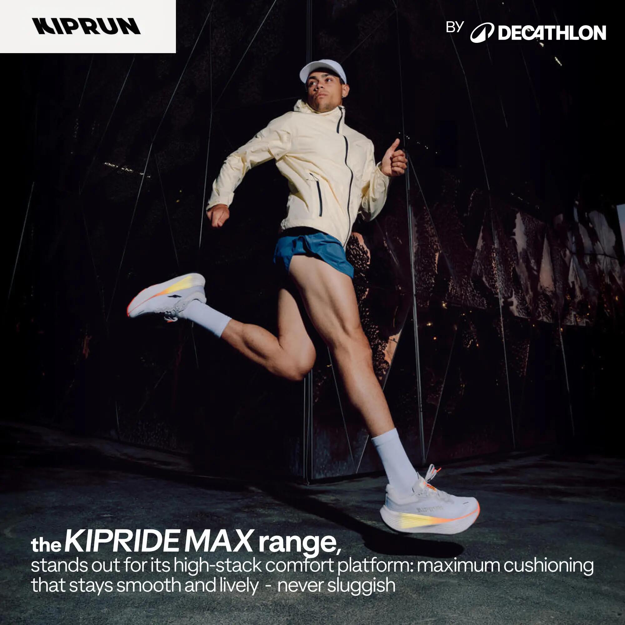 Men Road Running Max Cushion Breathable Shoes, Kiprun Kipride Max - Pearl Grey -  3