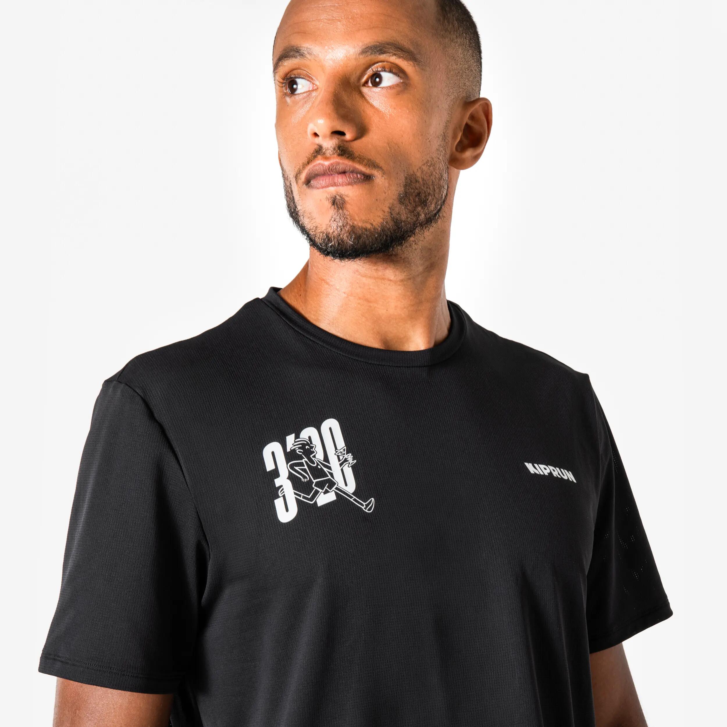 T-shirt Running respirant Homme, KIPRUN CORE ed limitée Jimmy Gressier 3'20 noir 5/8