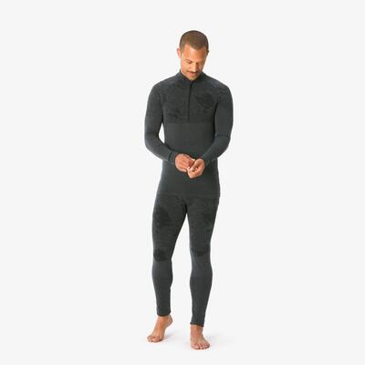 Maglia termica sci uomo 900 WOOL SEAMLESS nera