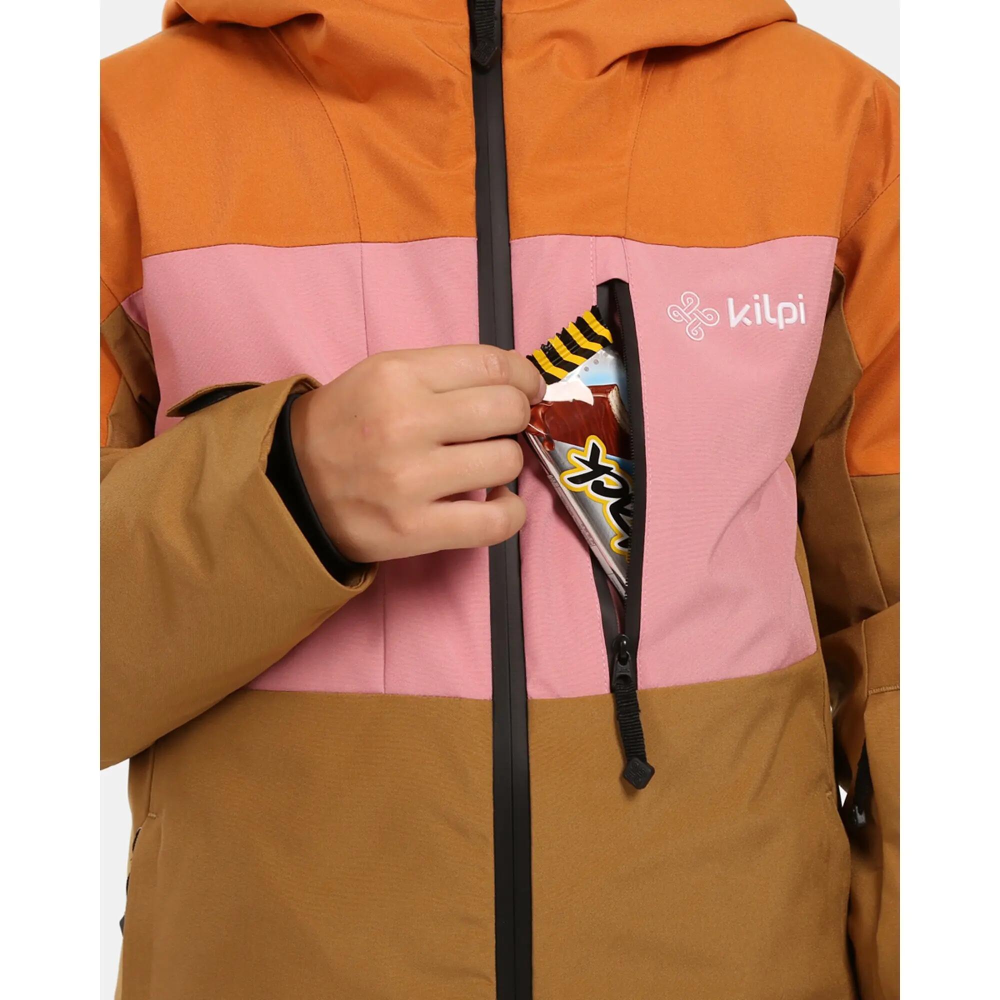 Veste de ski fille Kilpi Denver-JG marron imperméable 7/9